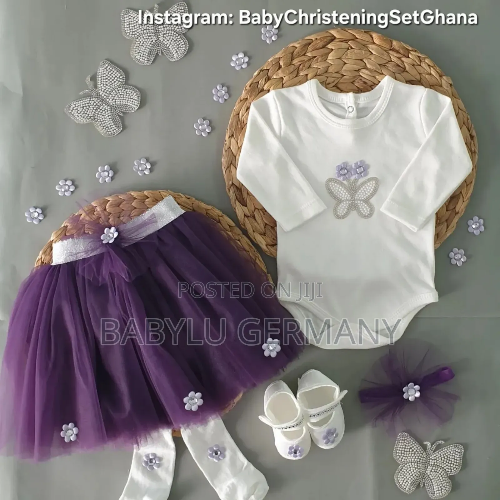 Purple and White Baby Girl Tutu Skirt Gift Set