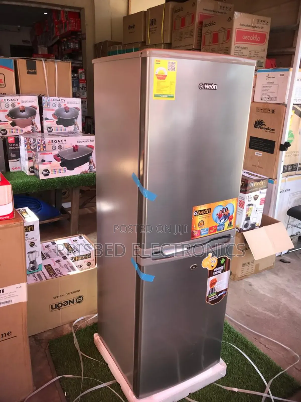 <Neon Durable Double Door Fridge 142 Litres Bottom Freezer