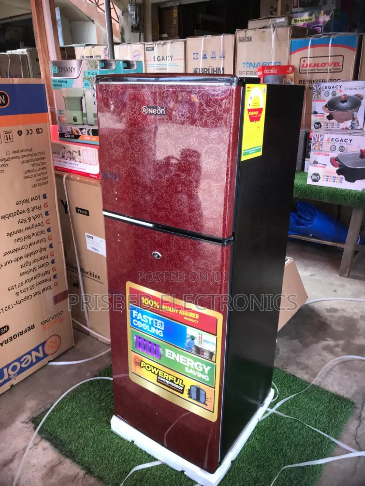 %Neon Durable Double Door Fridge 132 Litres