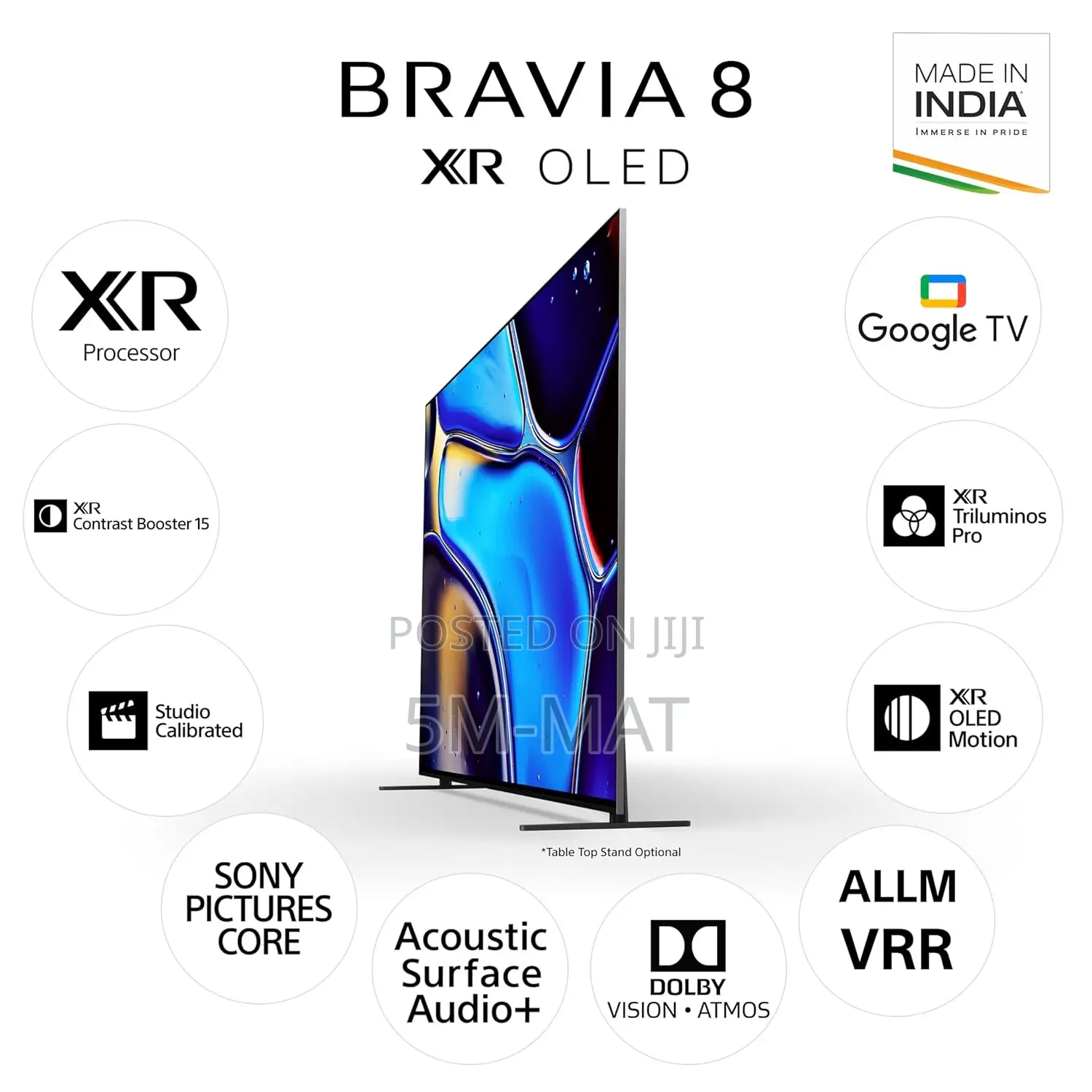 Sony 65” Bravia 8 Ultra Hd Smart Oled Google Tv K-65xr80 Black)
