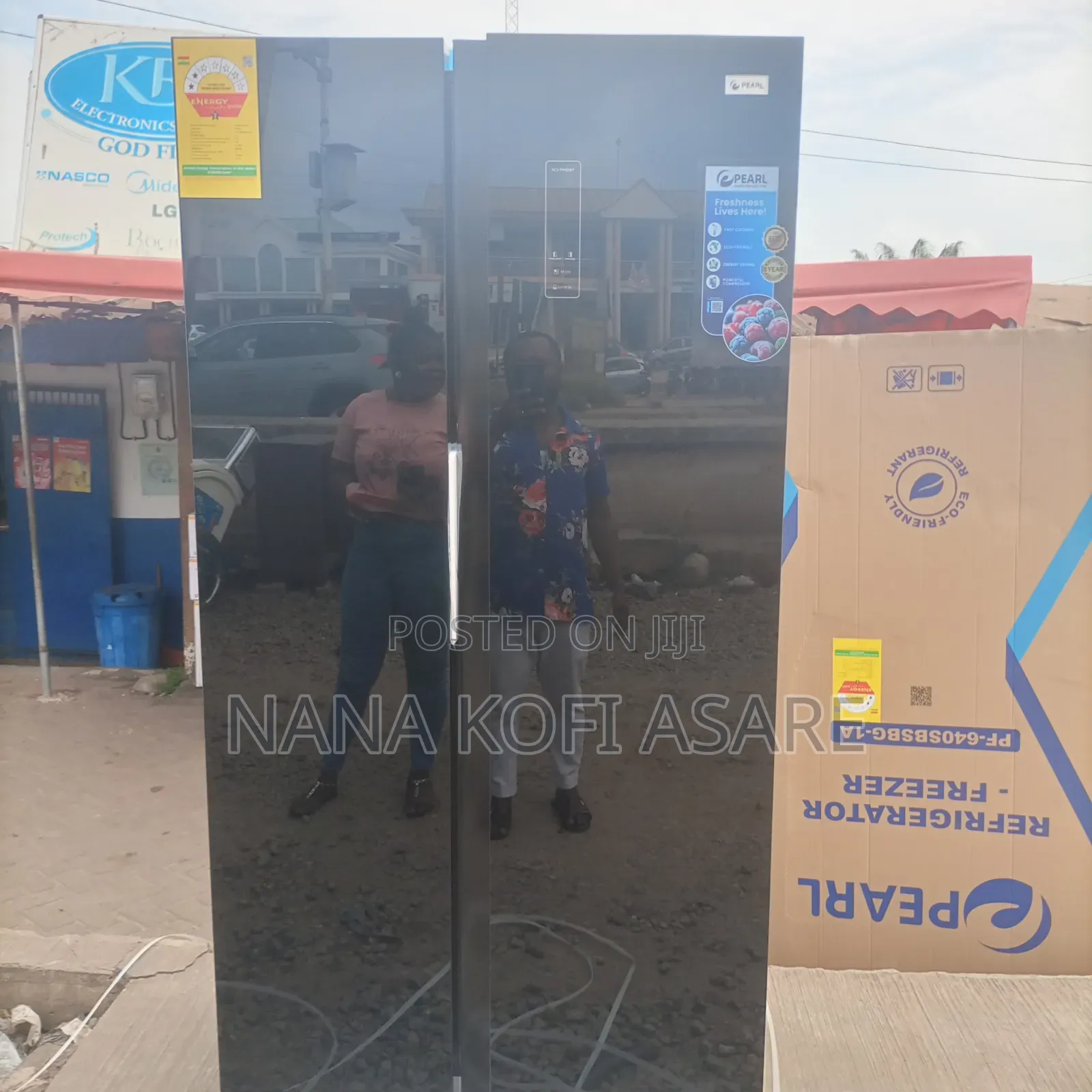 Pearl450litres Side by Side Black Mirror Refrigerator