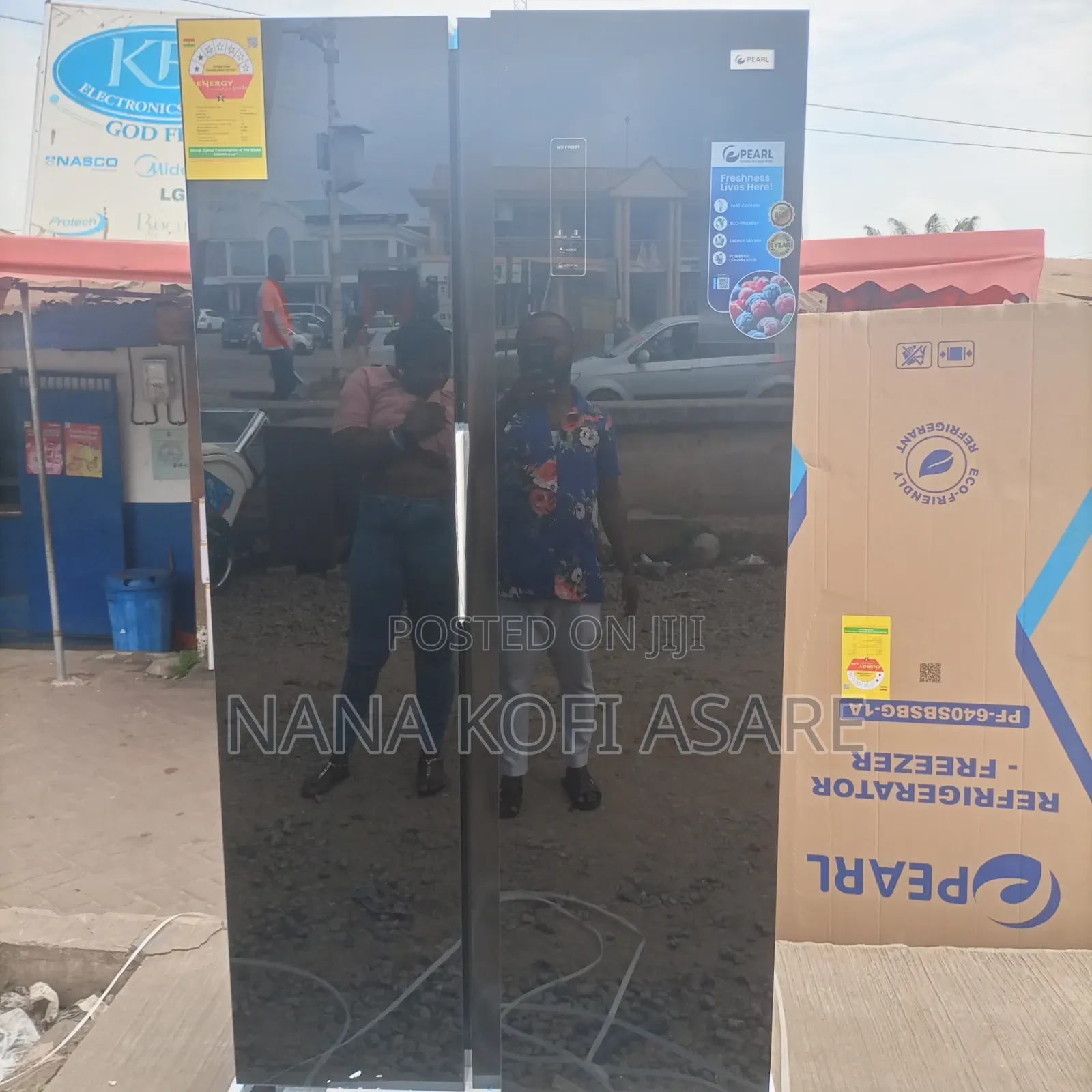 Pearl450litres Side by Side Black Mirror Refrigerator