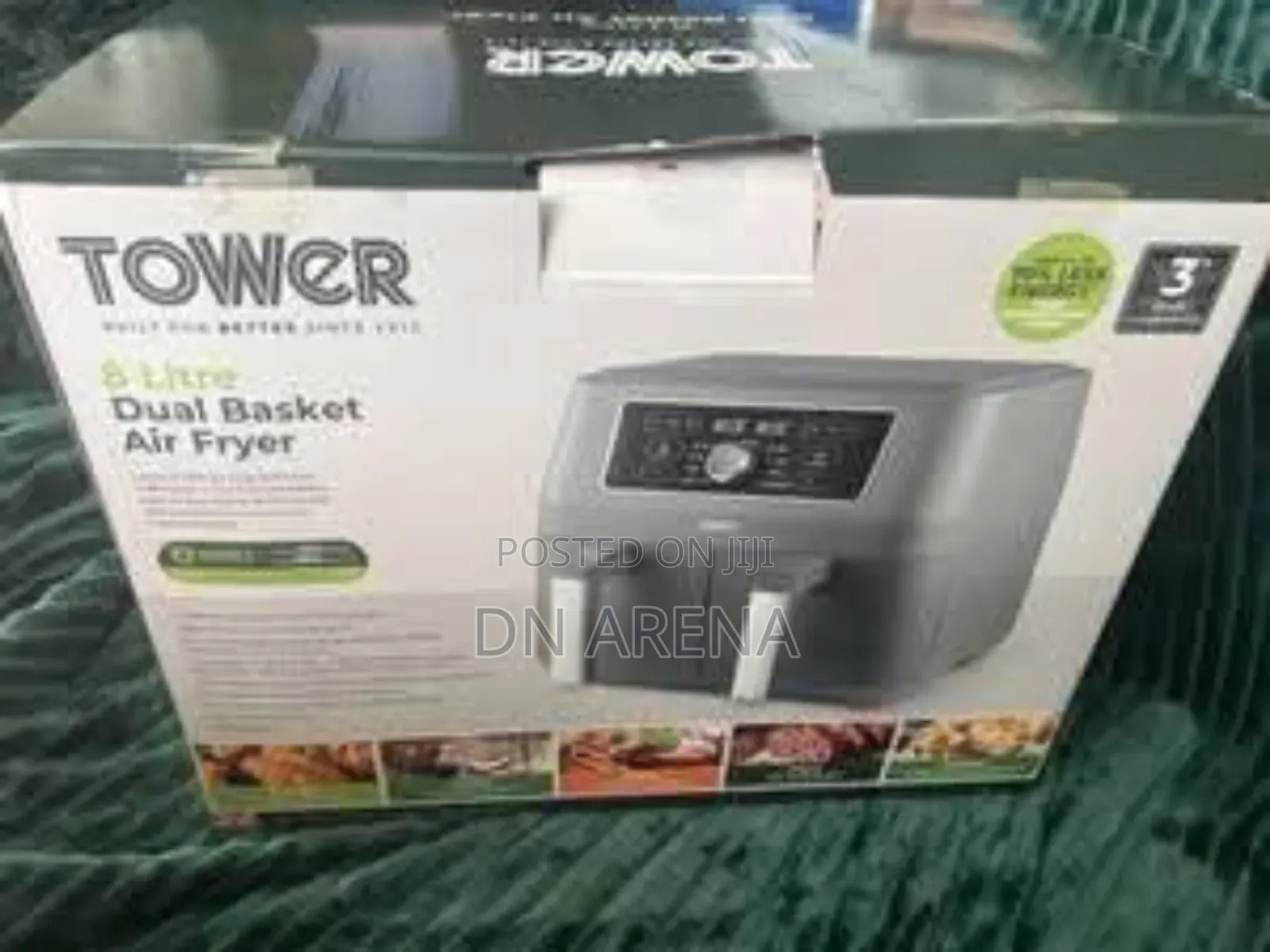 Tower T17181 Vortx Dual Basket Air Fryer Cooking Fryer 8l Greyp