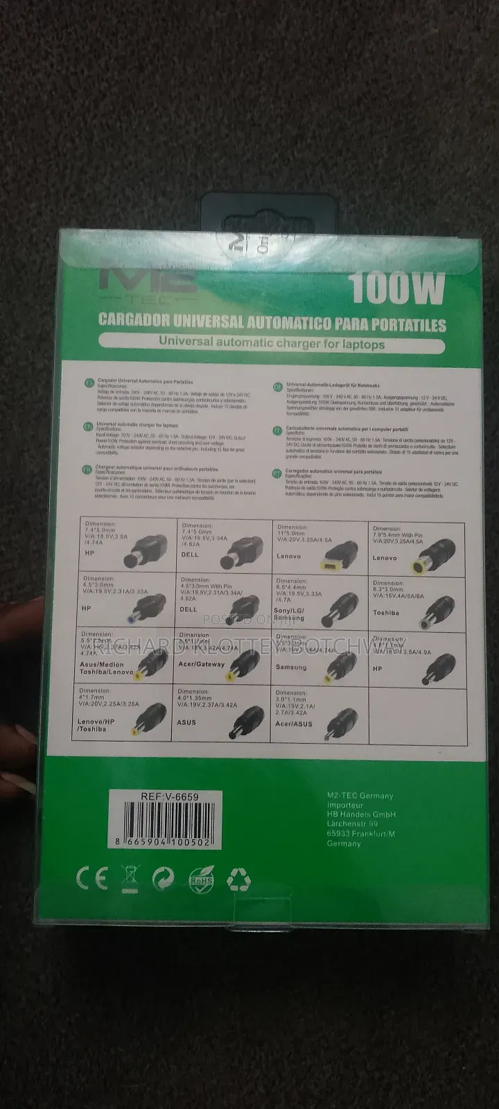 Universal Laptop Charger With 12 Tips