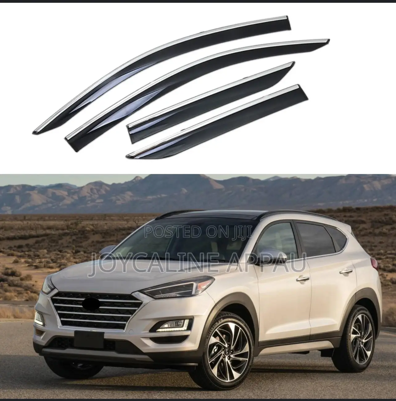 Original Tucson LWB 2015 to 2021 Window Visor/Rain Guard Chrome