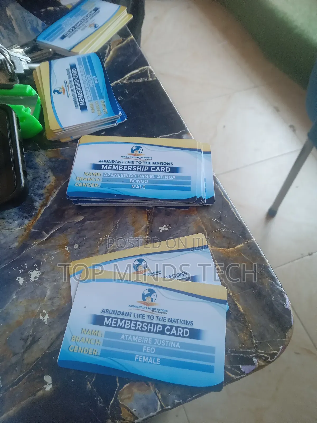 Durable PVC Id Cards at 10 GHS | Min Order 50+ | Schools, Churches, Biz