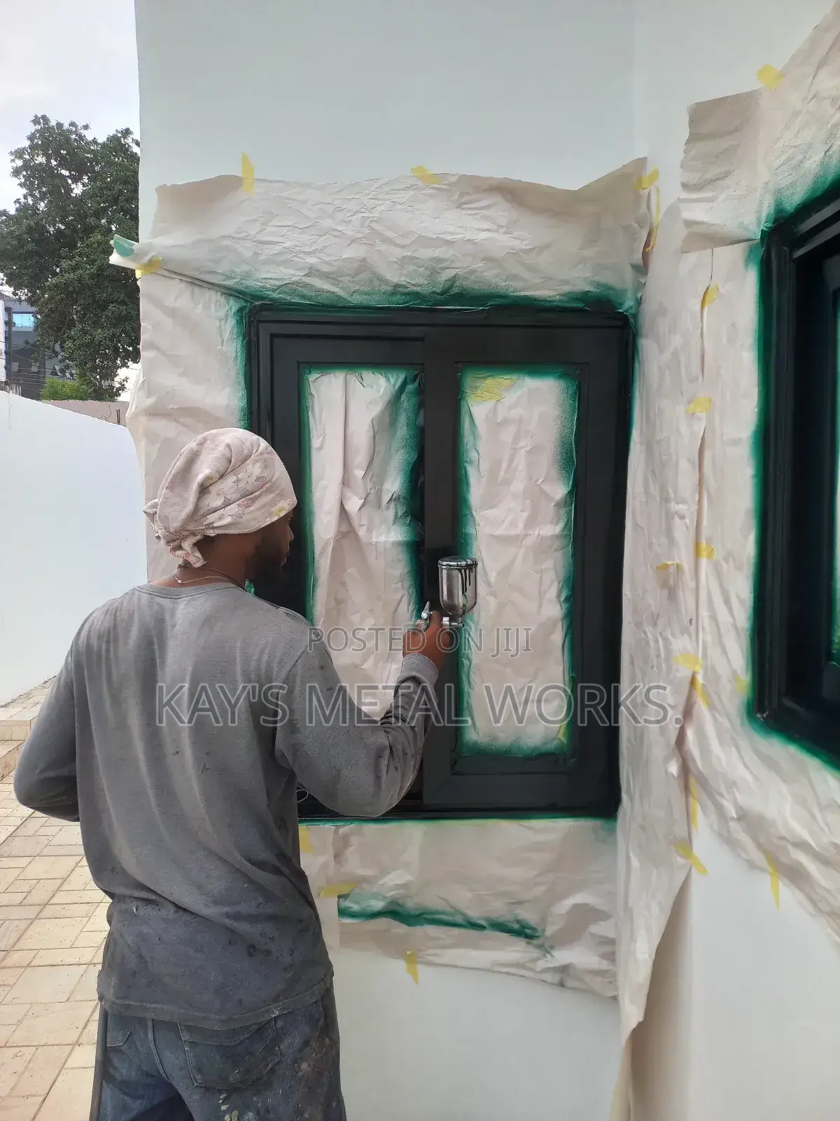 Window Frame Spraying.