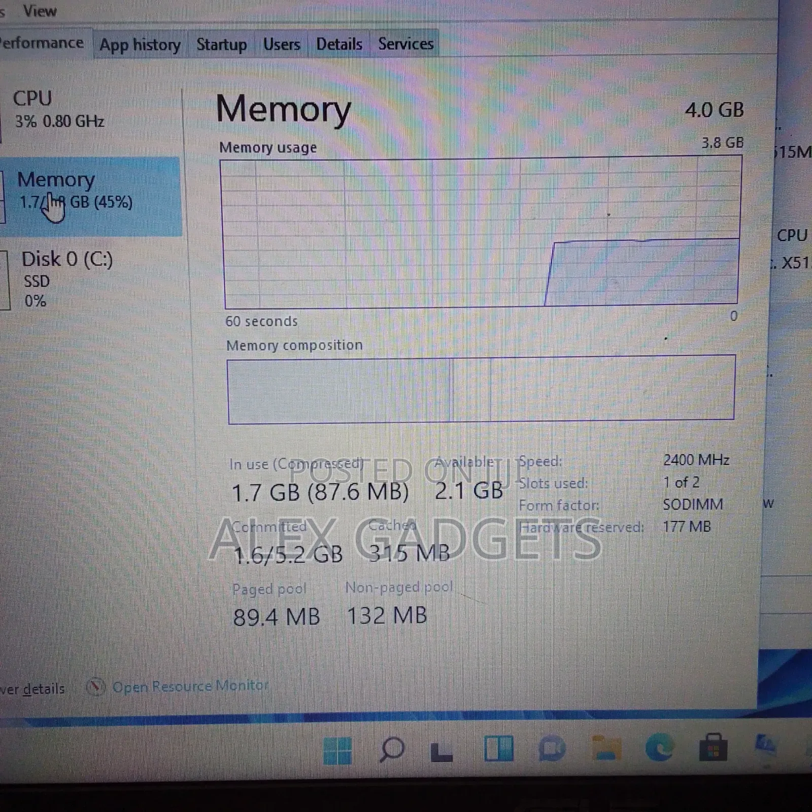 Laptop Asus 4GB Intel Celeron SSD 128GB