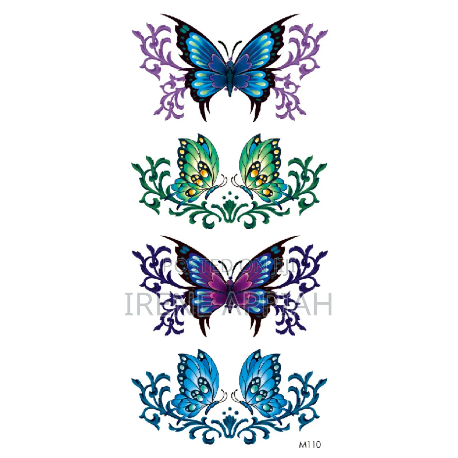Butterflies and Flowers Tattoo Stickers