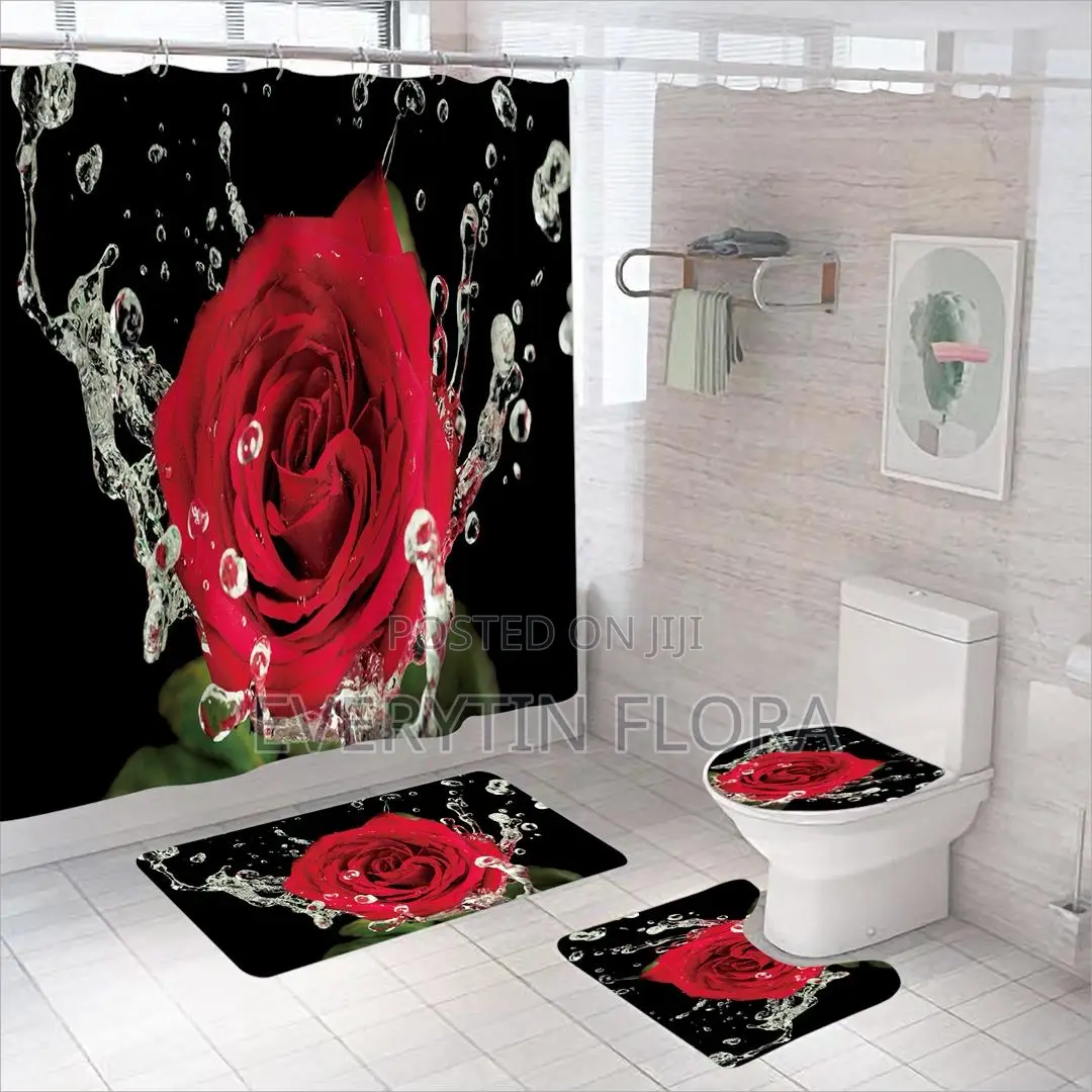 4 Pieces Bathroom Shower Curtains
