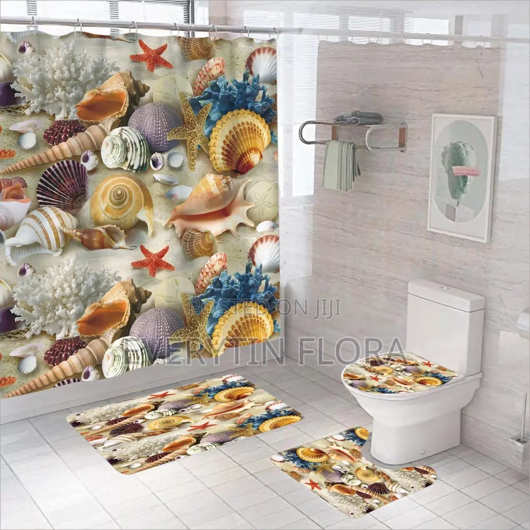4 Pieces Bathroom Shower Curtains