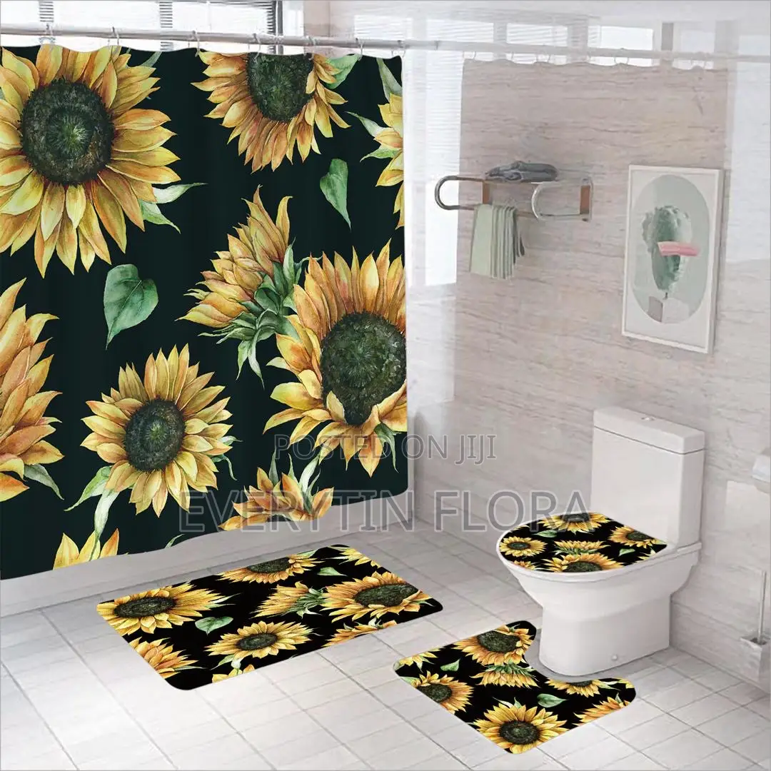 4 Pieces Bathroom Shower Curtains
