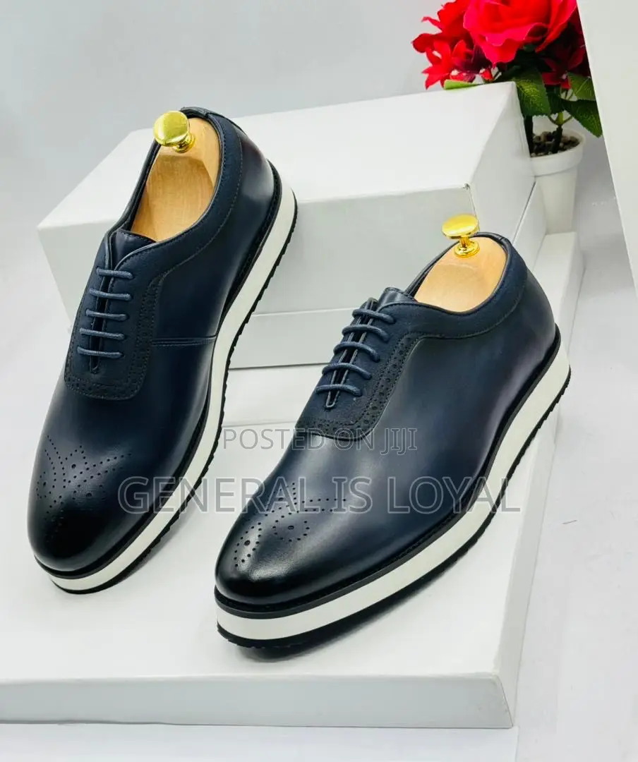 Berluti Navy Blue Leather Men’S Easywear Shoe