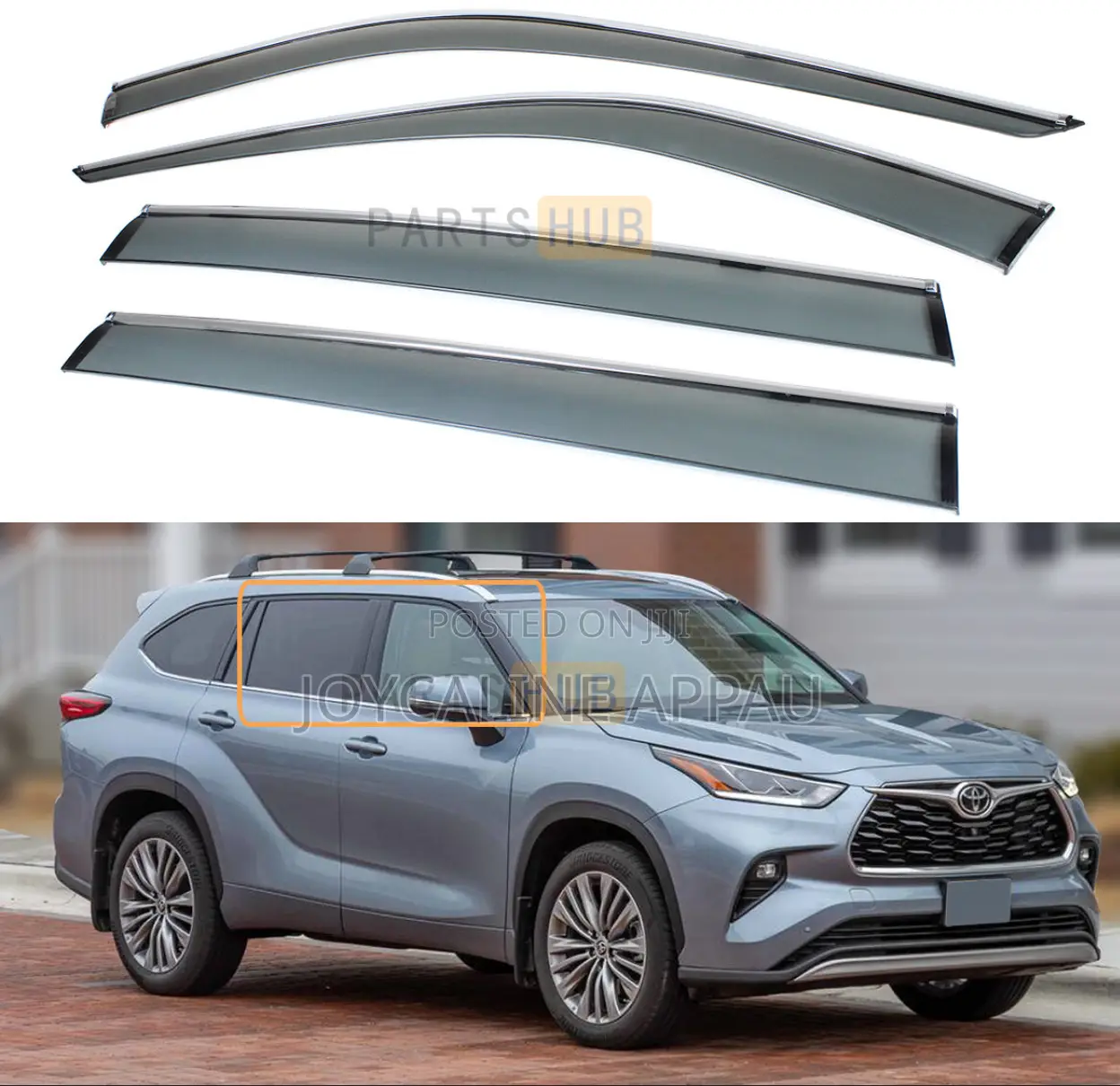 Original Toyota Highlander 2018 To2022 Window Visor/Rain Guard Chrome