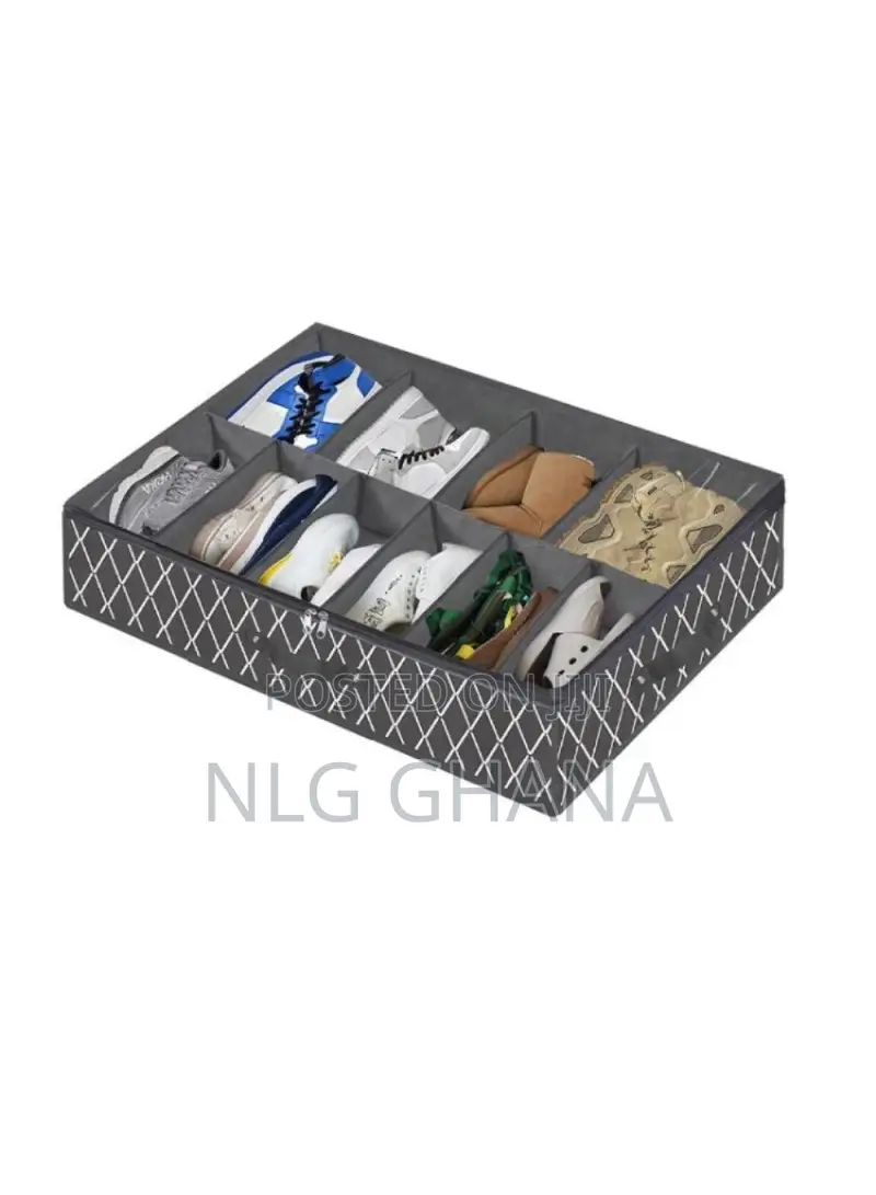 Transparent Foldable Under Bed Shoes Closet Storage Box. Tvx14591