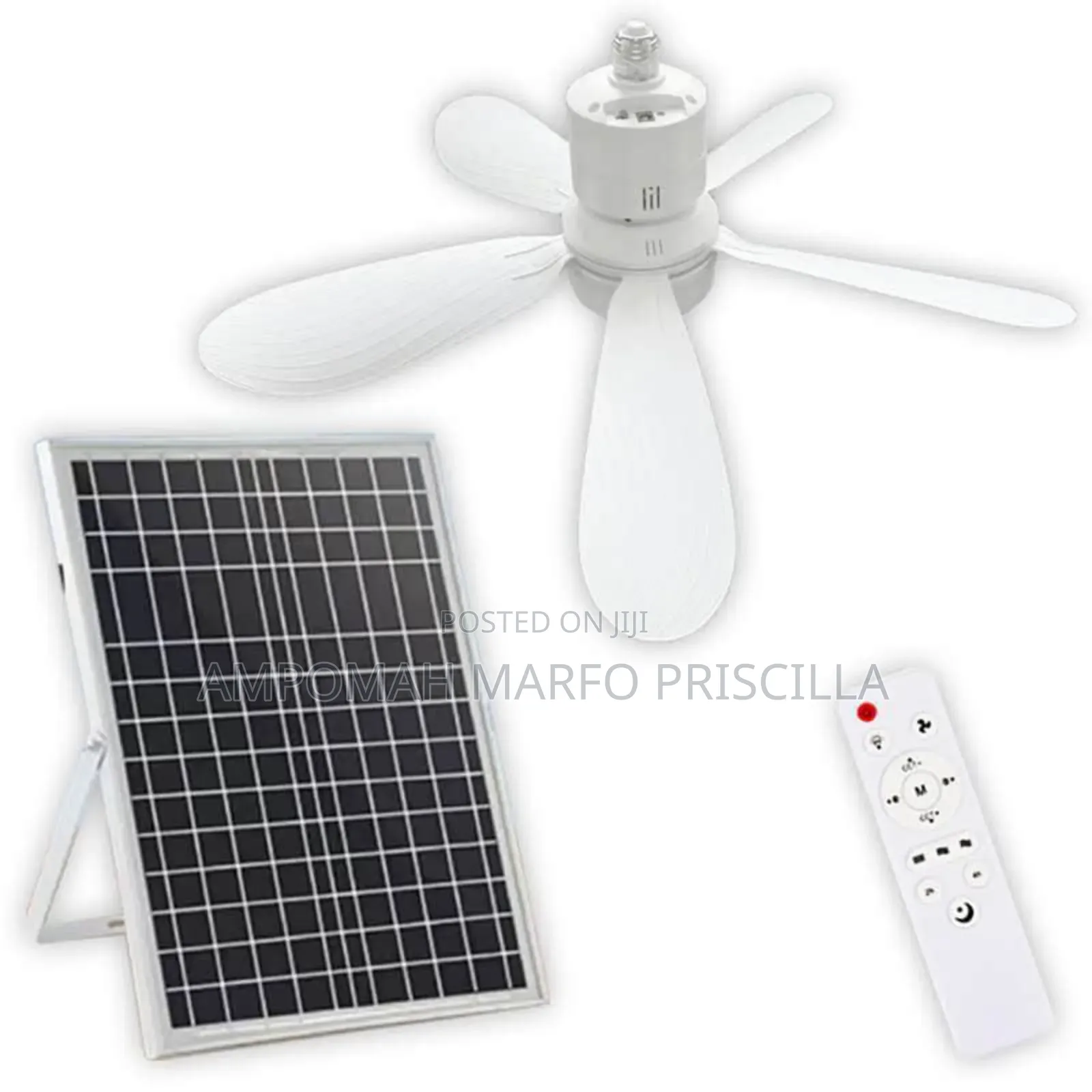 Solar Rechargeable Lamp Holder Fan Light