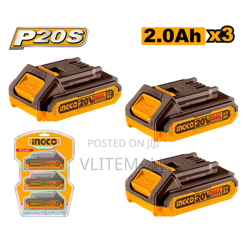 Ingco 3 PCS Battery 20v 2ahn Cosli240311