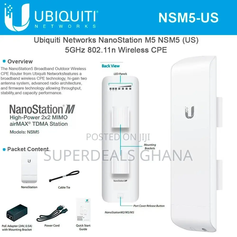 Ubiquiti Nanostation M5, Indoor/Outdoor Cpe