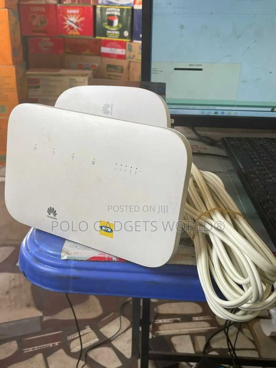 Neatly Used MTN Turbonet Router and Omni Antenna (No Sim)
