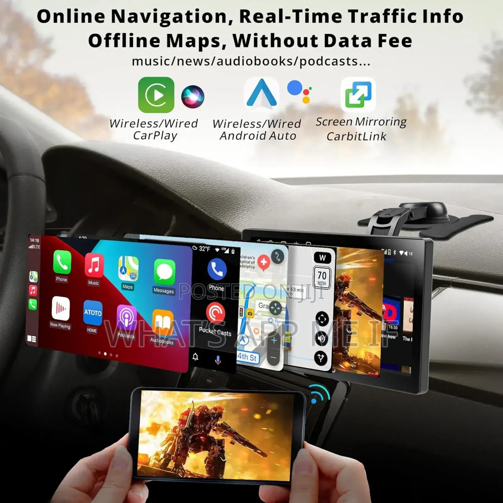 Atoto [Android 4+32g] Portable Carplay Car Stereo,