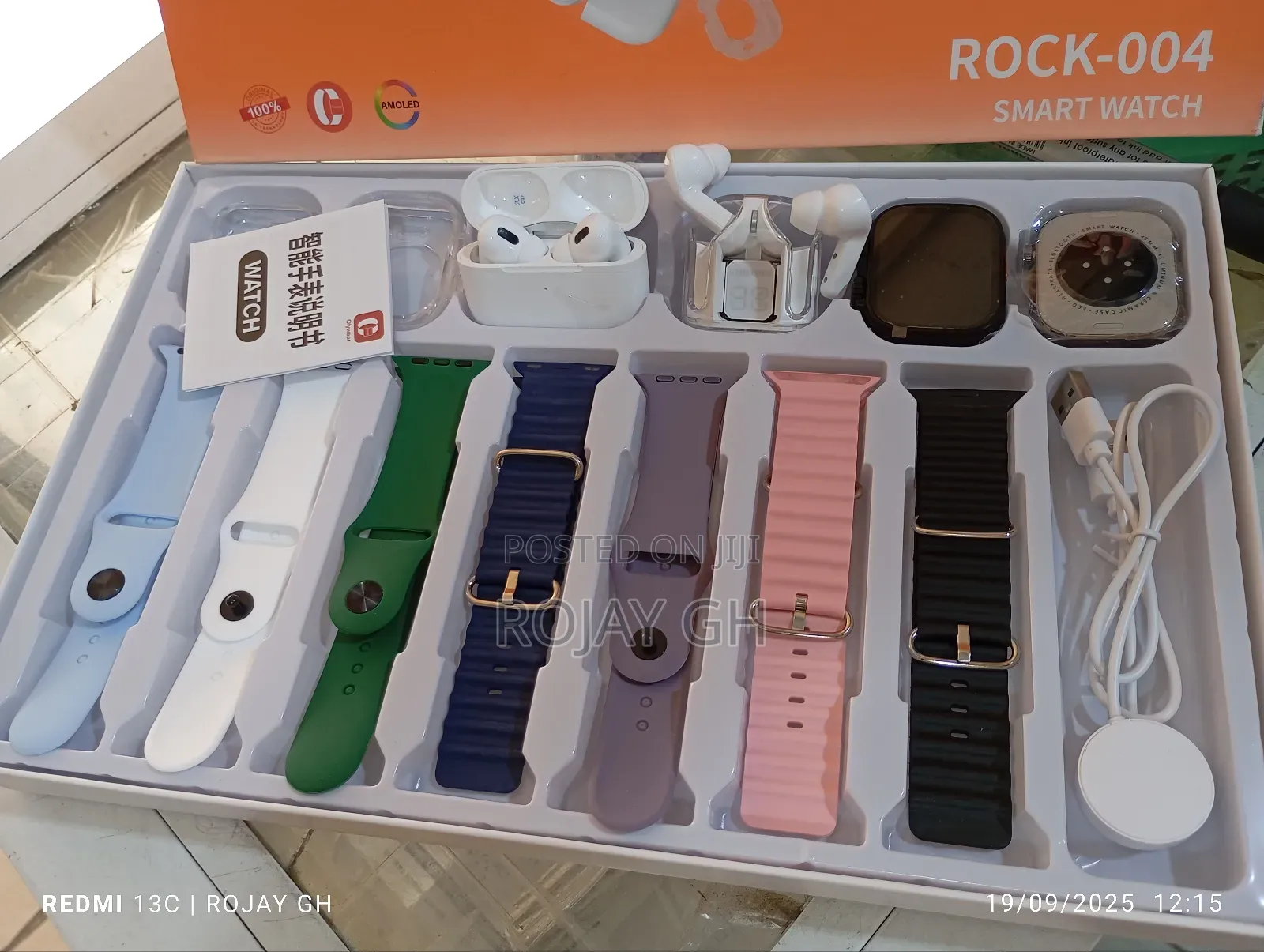 13-in-1 Ultra 3 + S10 Smart Watches, 2 Airpods, 7 Steps - Black