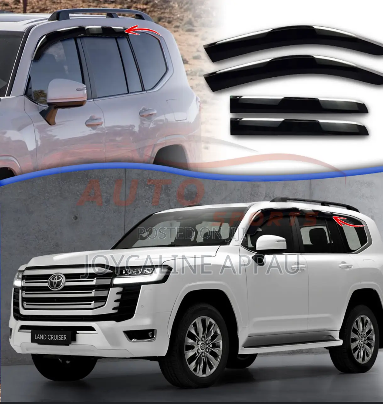 Toyota Land Cruiser300(2021 To2025)Window Door Visor/Rain Guard Chrome