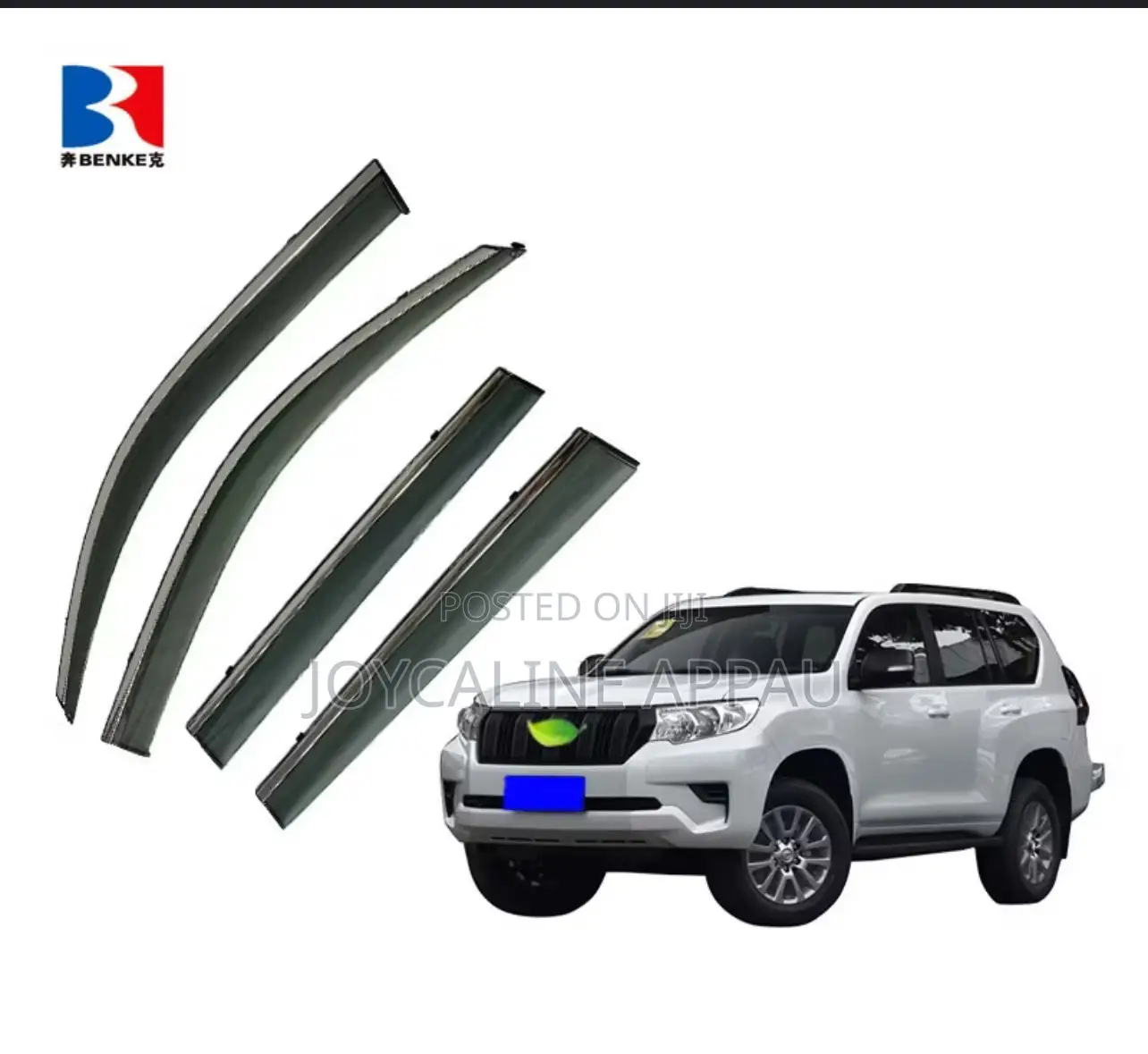 Toyota Prado 2010 to 2018 Window Door Visor/Rain Guard Chrome