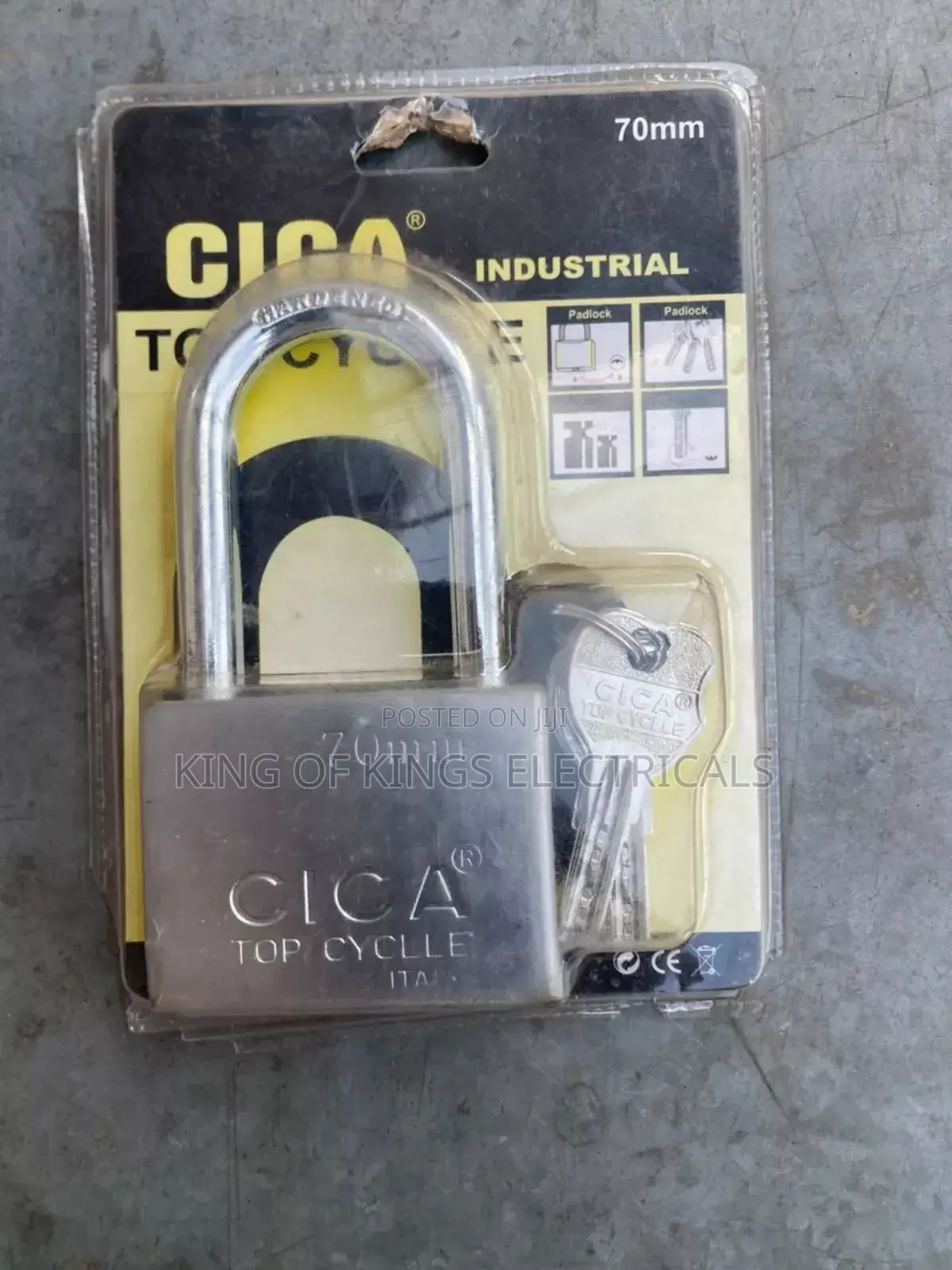 Cica 70mm Industrial Padlock – Hardened Steel Top Cycle Lock