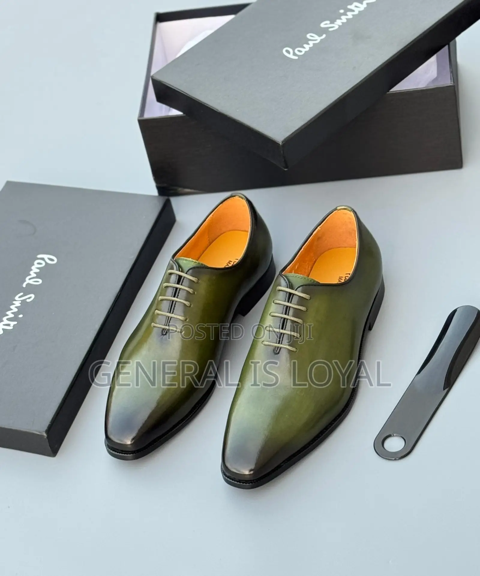 Paul Smith Dark Green Men Leather Shoe