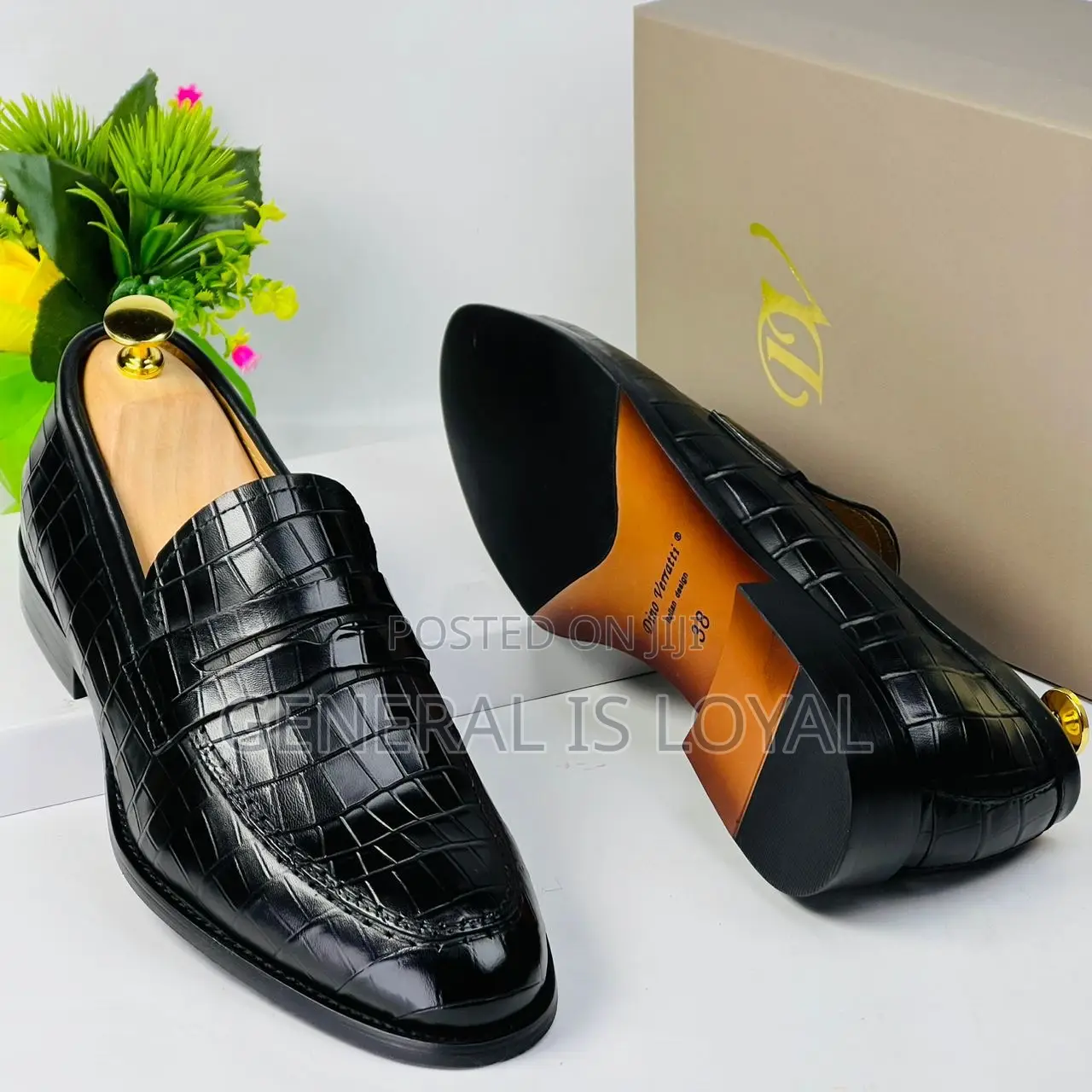 Dino Verratti  Black Bricks Loafers Men Leather Shoes