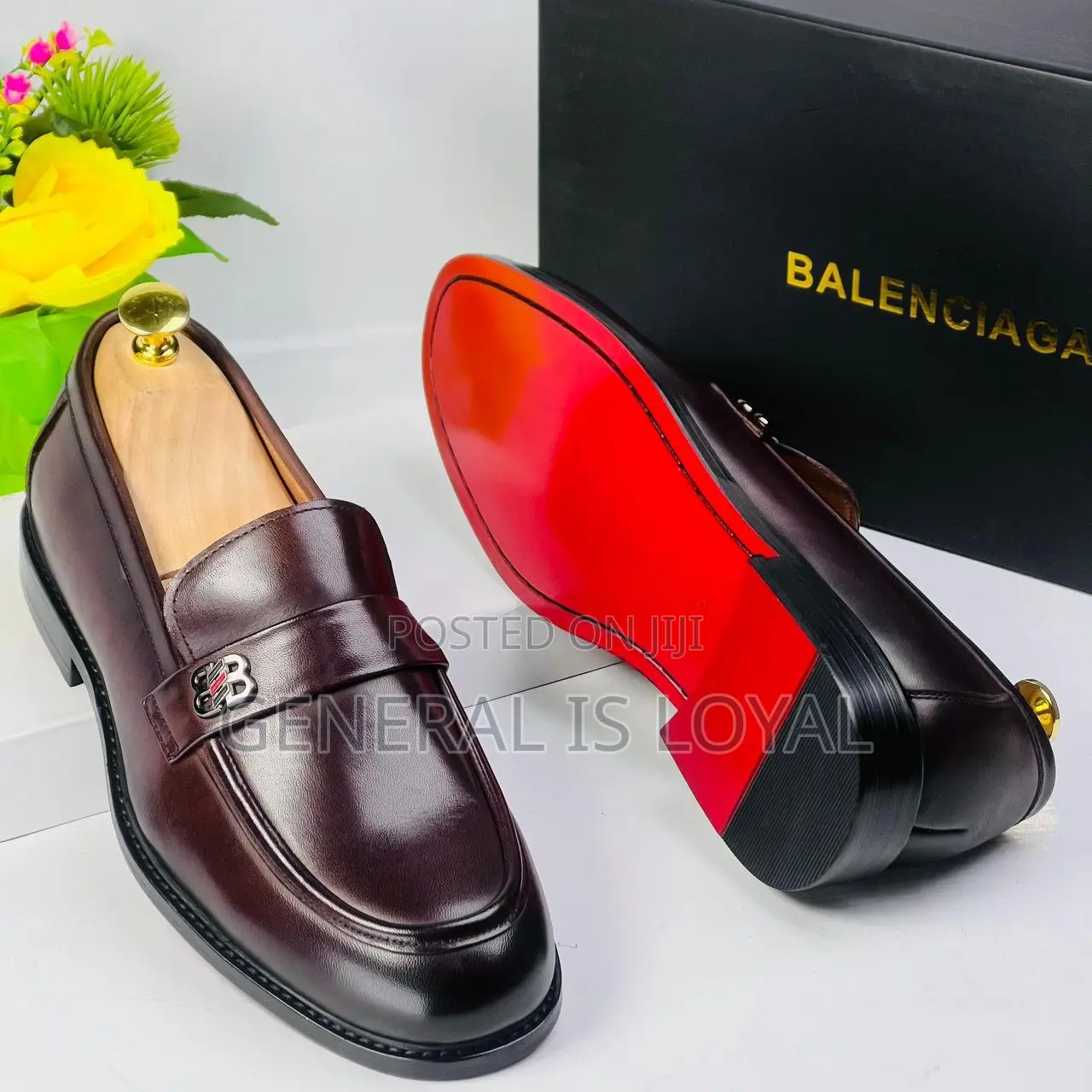 Balenciaga Coffee Men Classic Loafers Shoes
