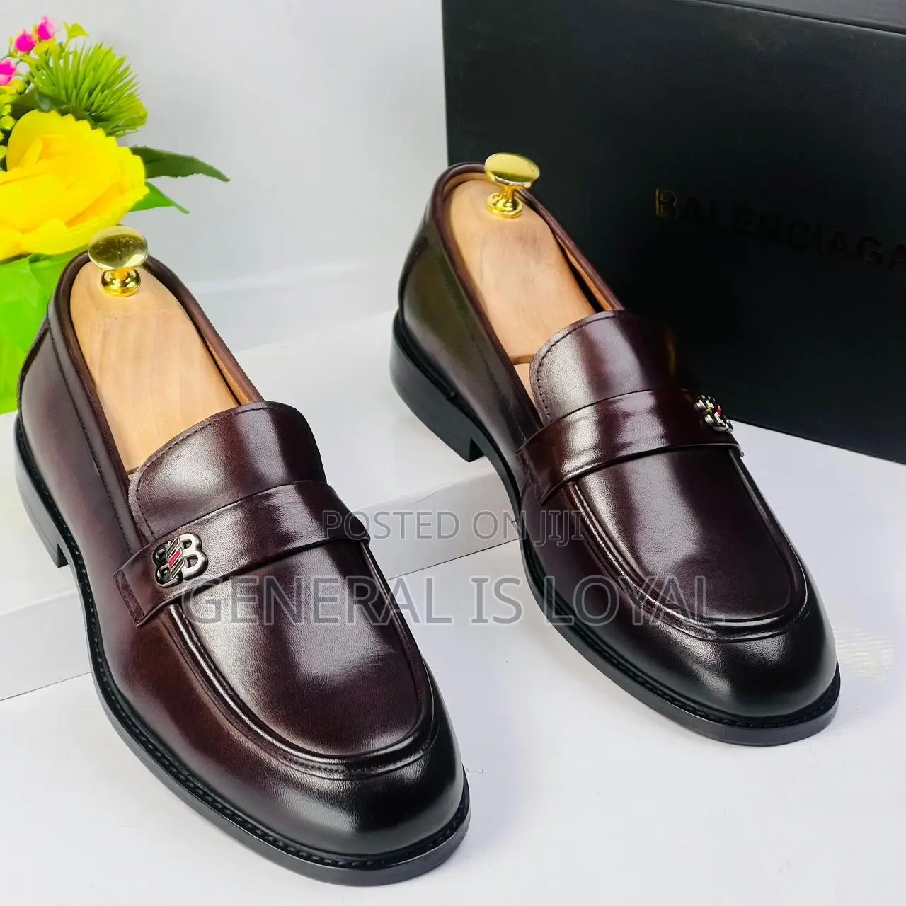 Balenciaga Coffee Men Classic Loafers Shoes