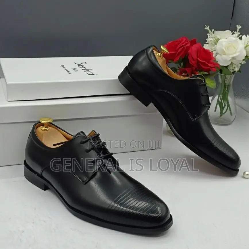 Authentic Men Leather Lace Black Shoe