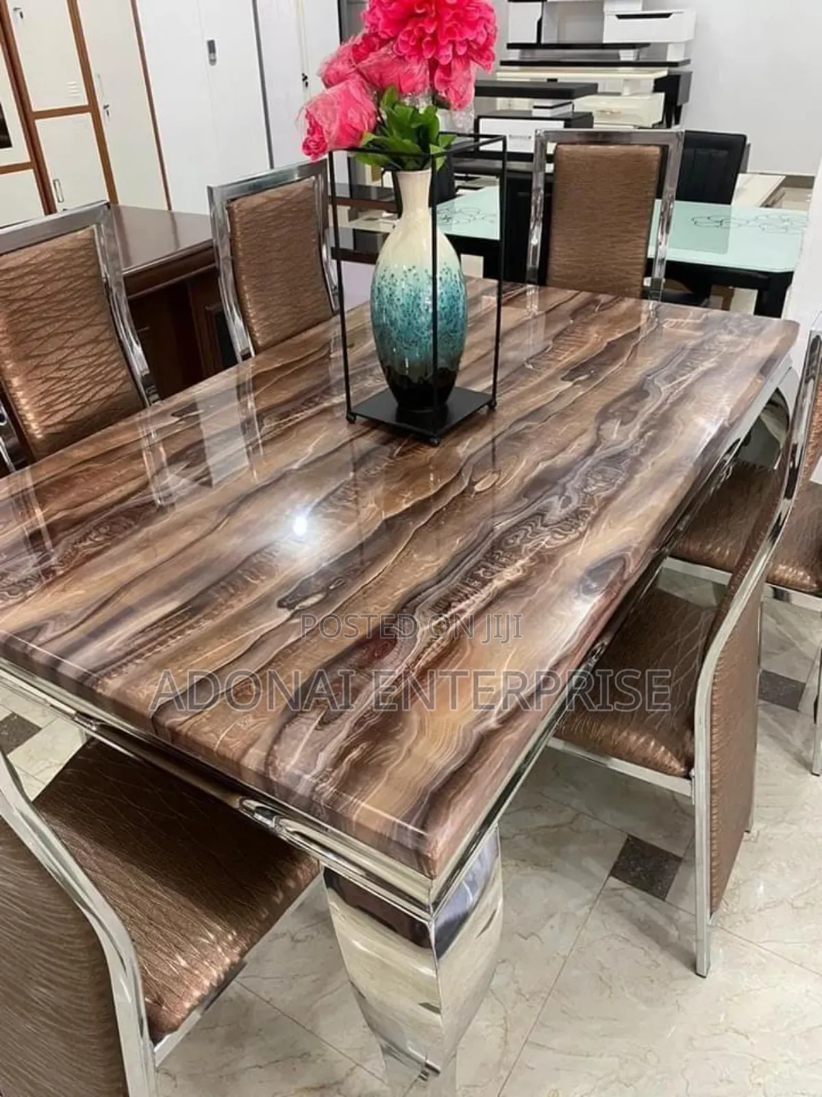 Marble Dining Set 6 Chairs Ghd2fg