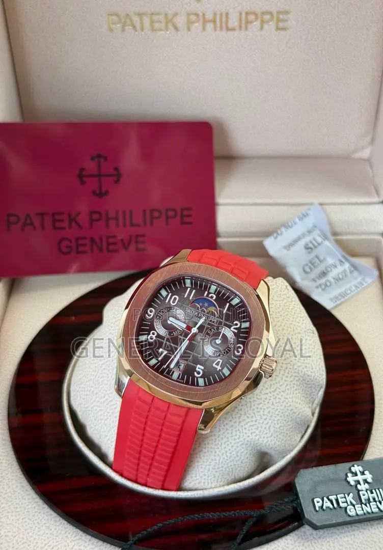 Patek Philippe Aquanaut Rose Gold Red Silicone Strap Chronograph