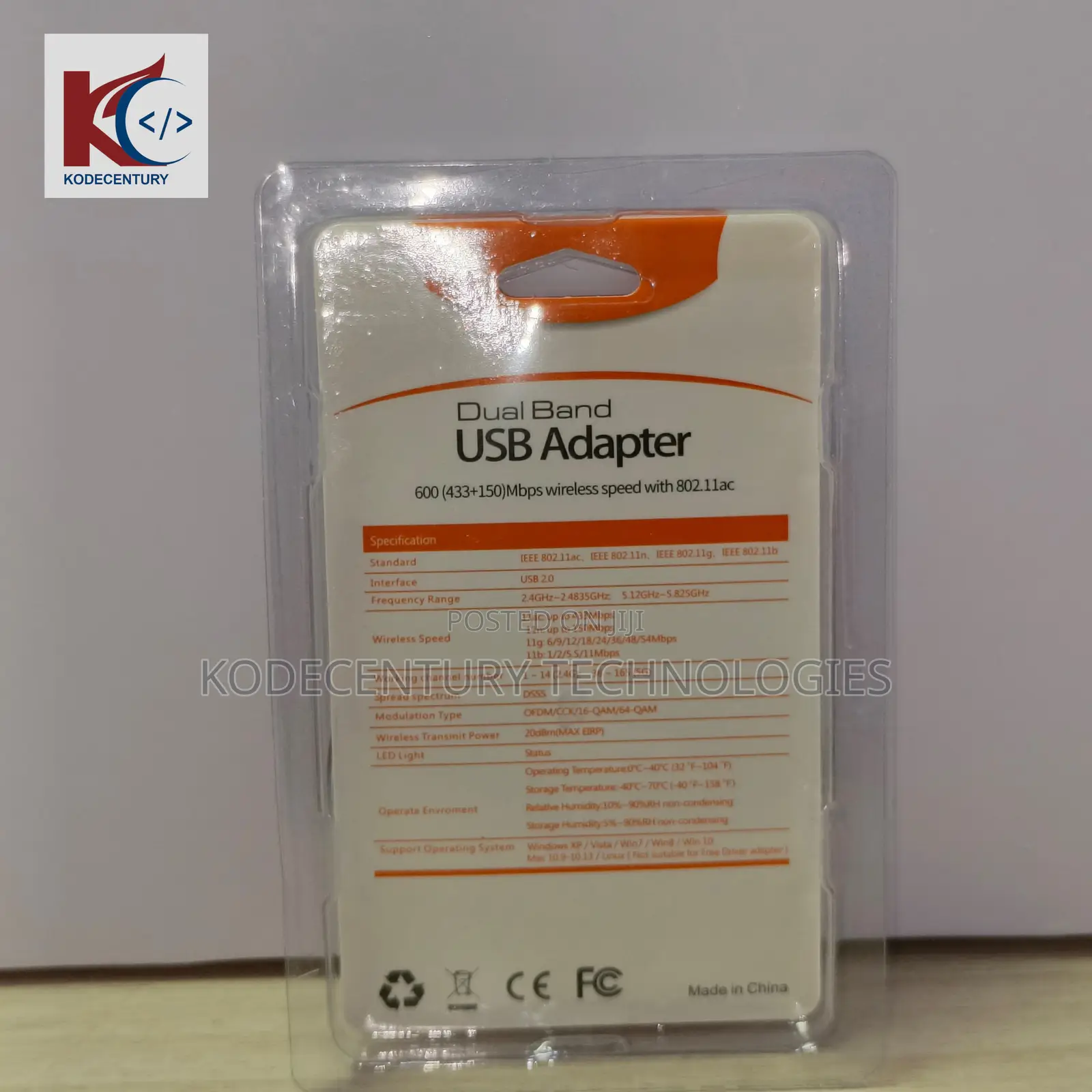 Wi-fi Adapter (Dual Band, Usb, 600mbps)