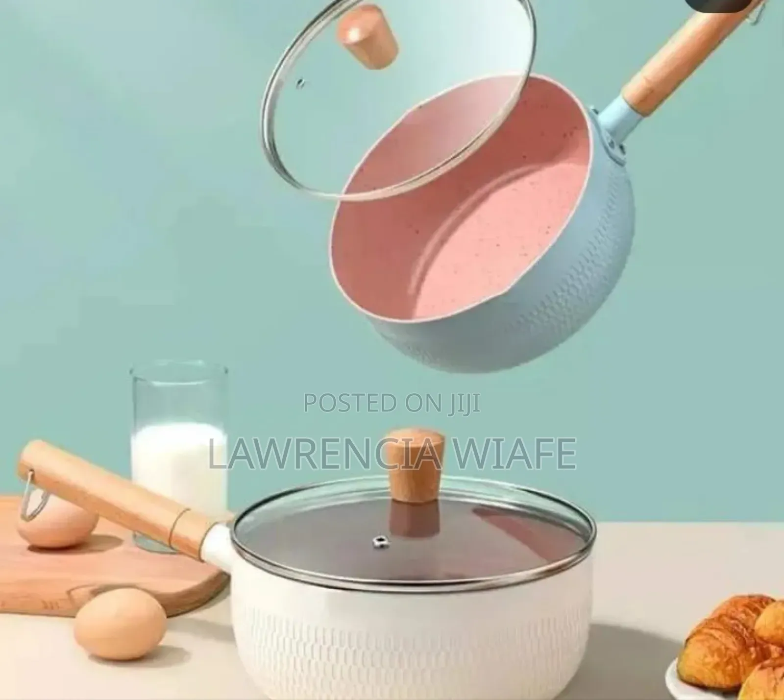 Nonstick Banku/Milk Pan With Glass Lid