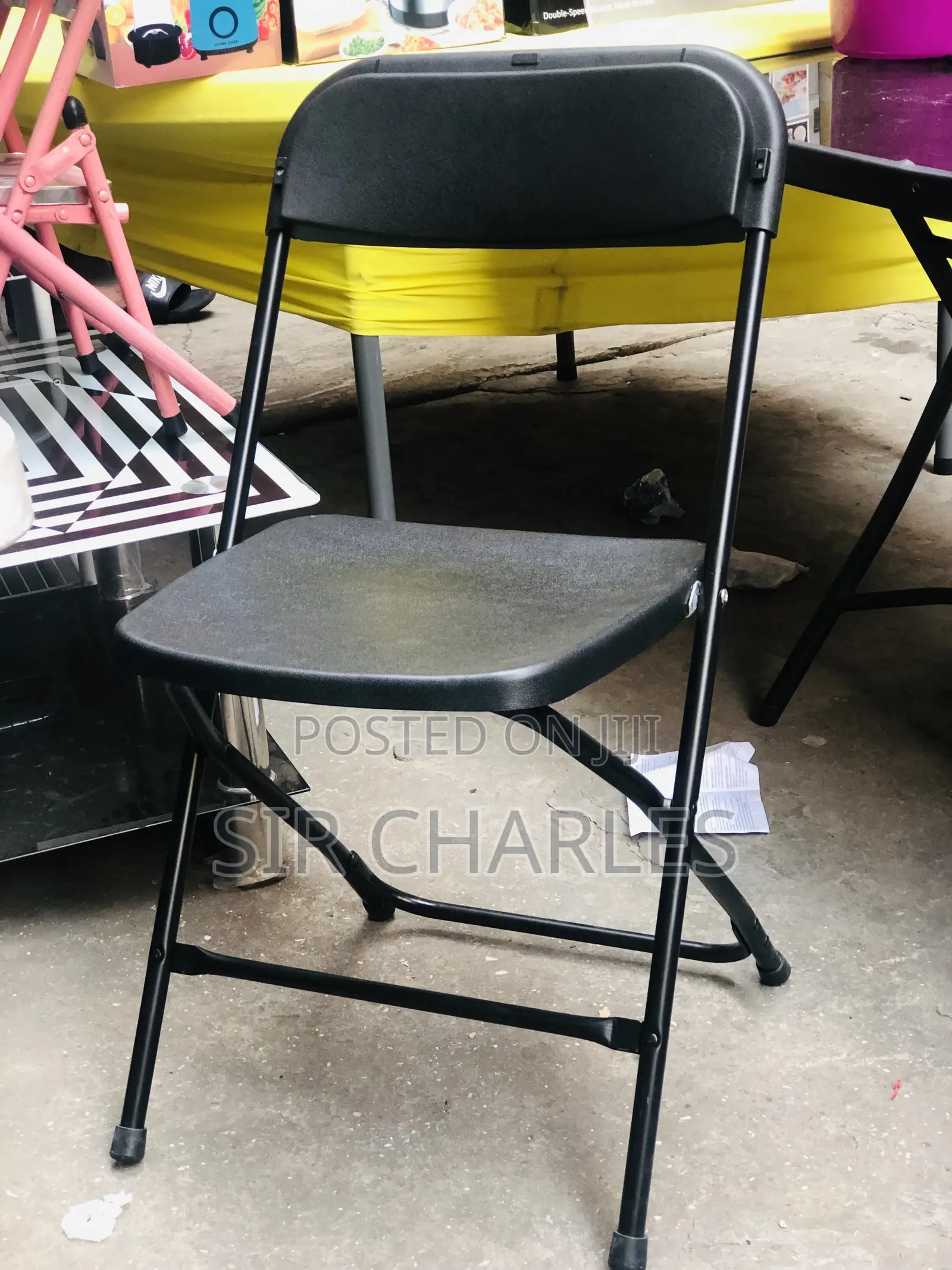 Flat Back Plastic Foldable Chair