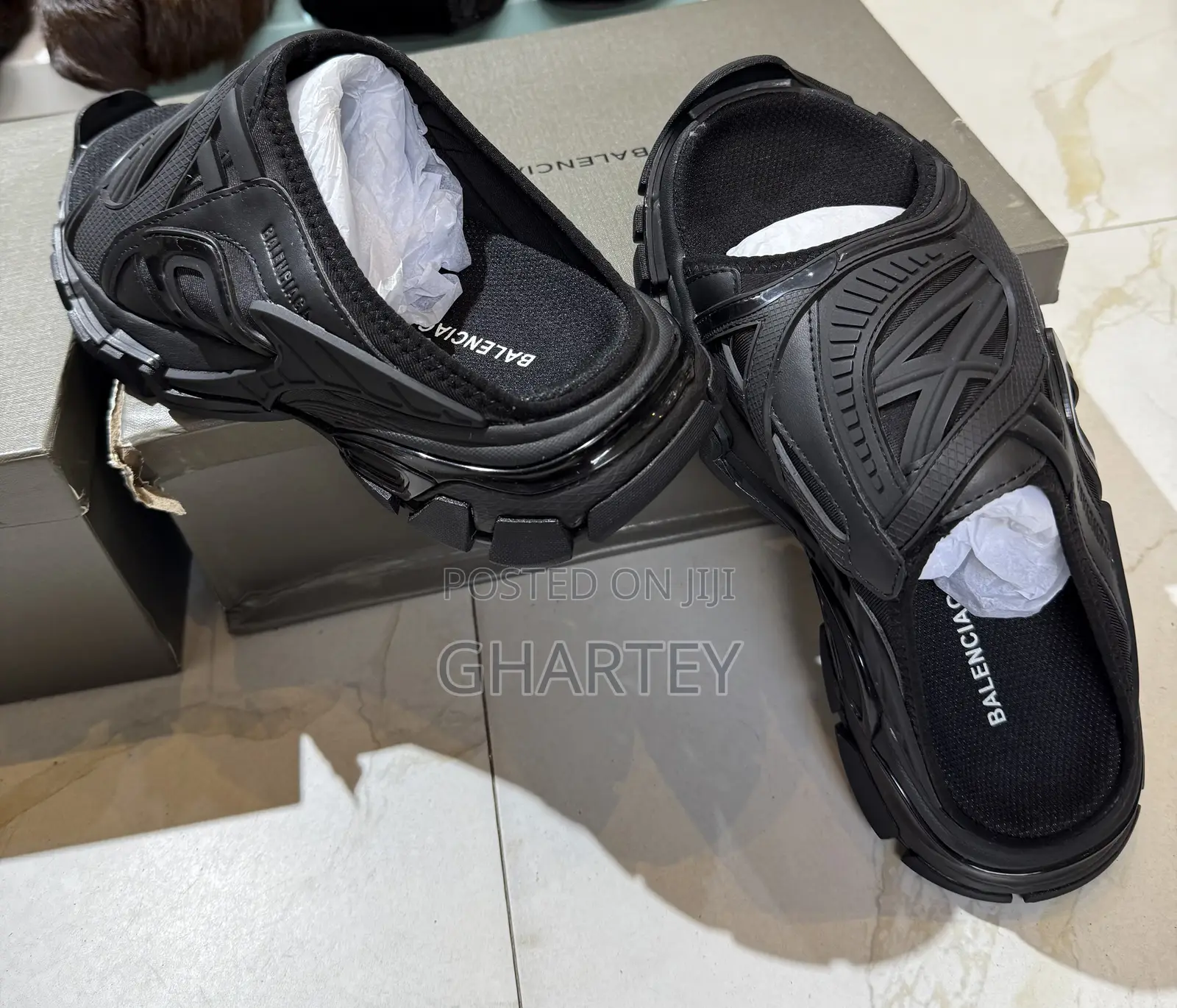 Balenciaga Track Slide Sandals – Triple Black Edition