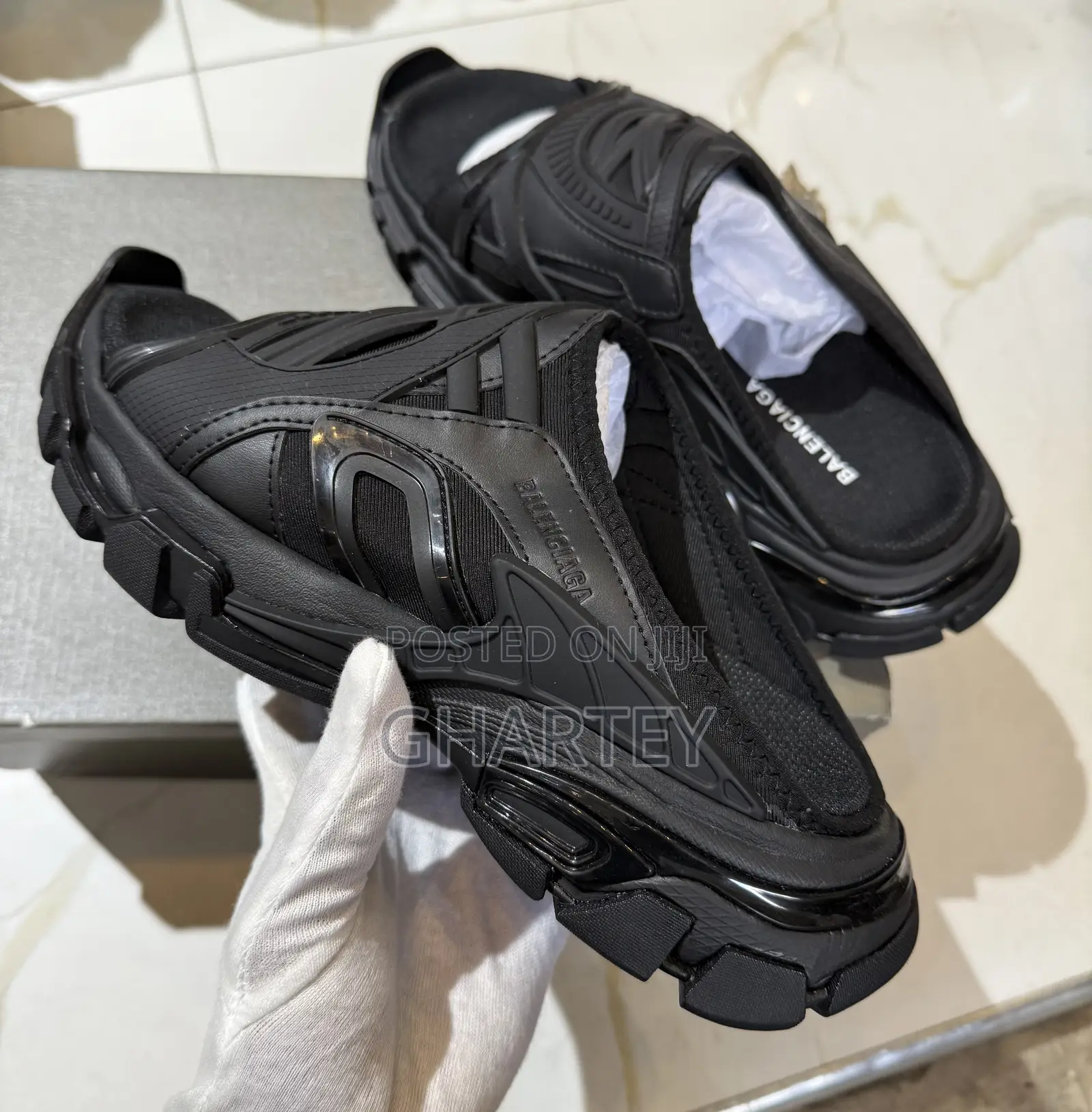 Balenciaga Track Slide Sandals – Triple Black Edition