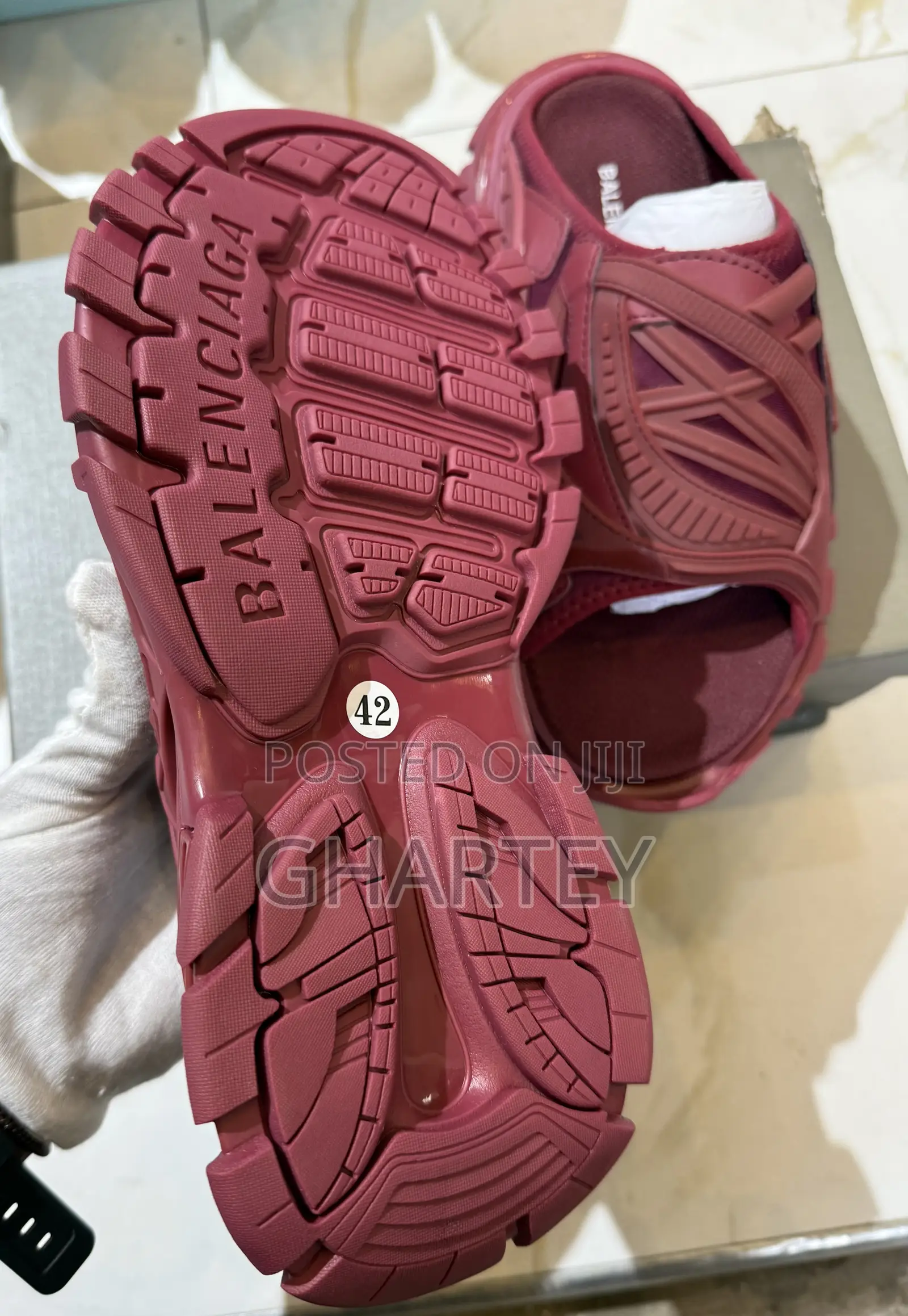 Balenciaga Track Slide Sandals – Burgundy Red