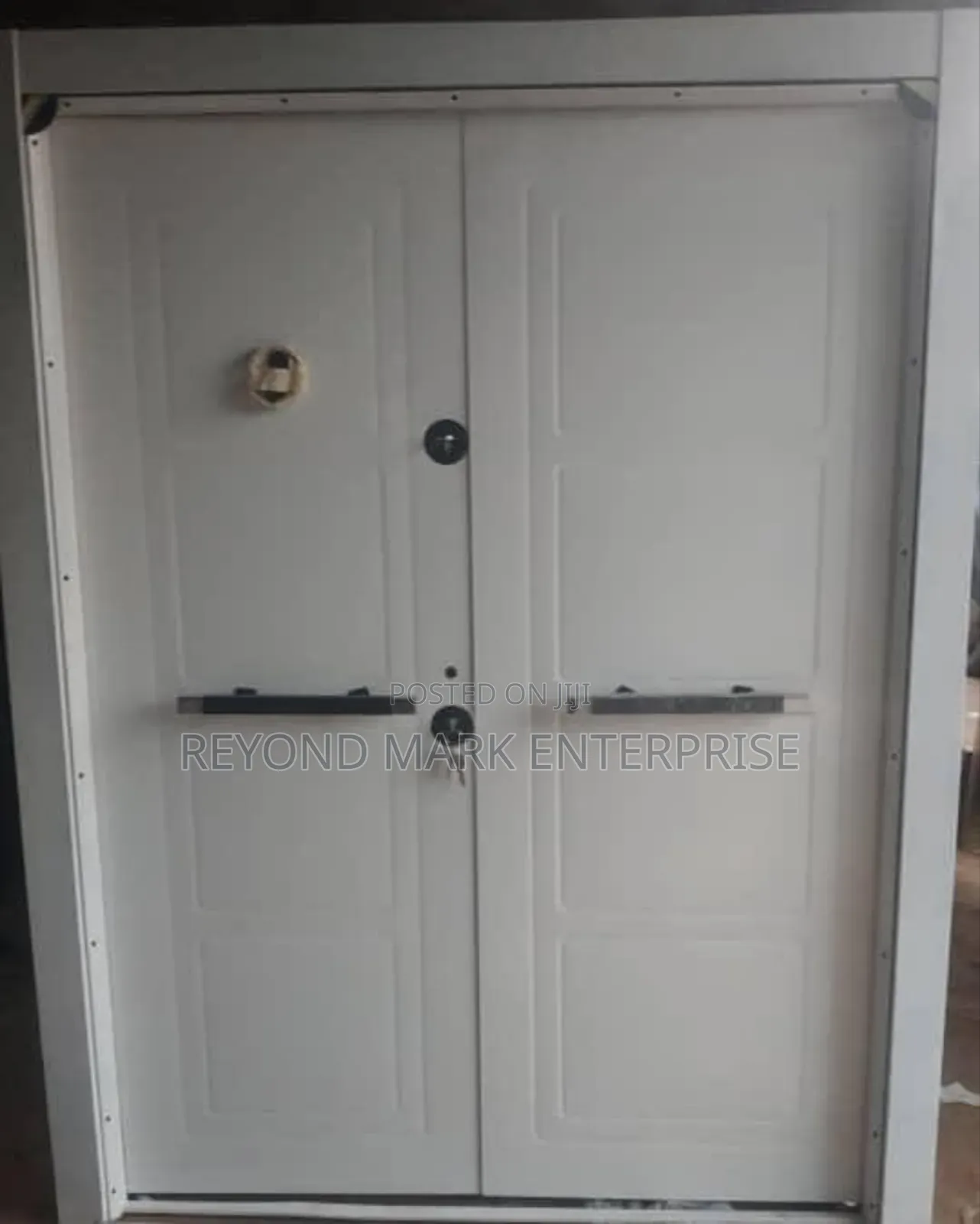 Double Full Meal Security Door, White Color,