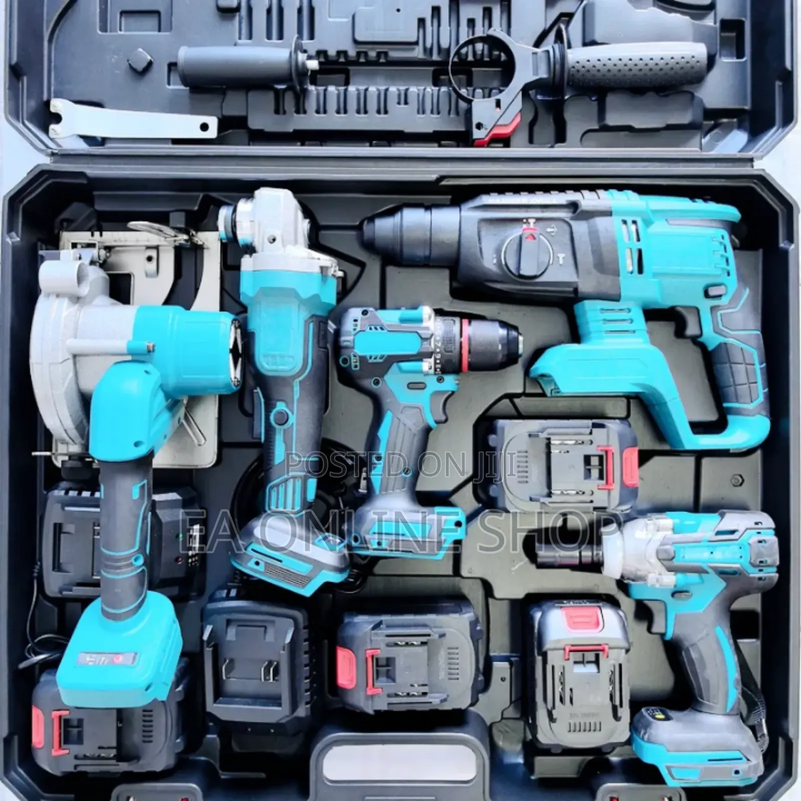 5 in 1 Cordless Multifunctional Drilling Cutting Hammering Tools Set.