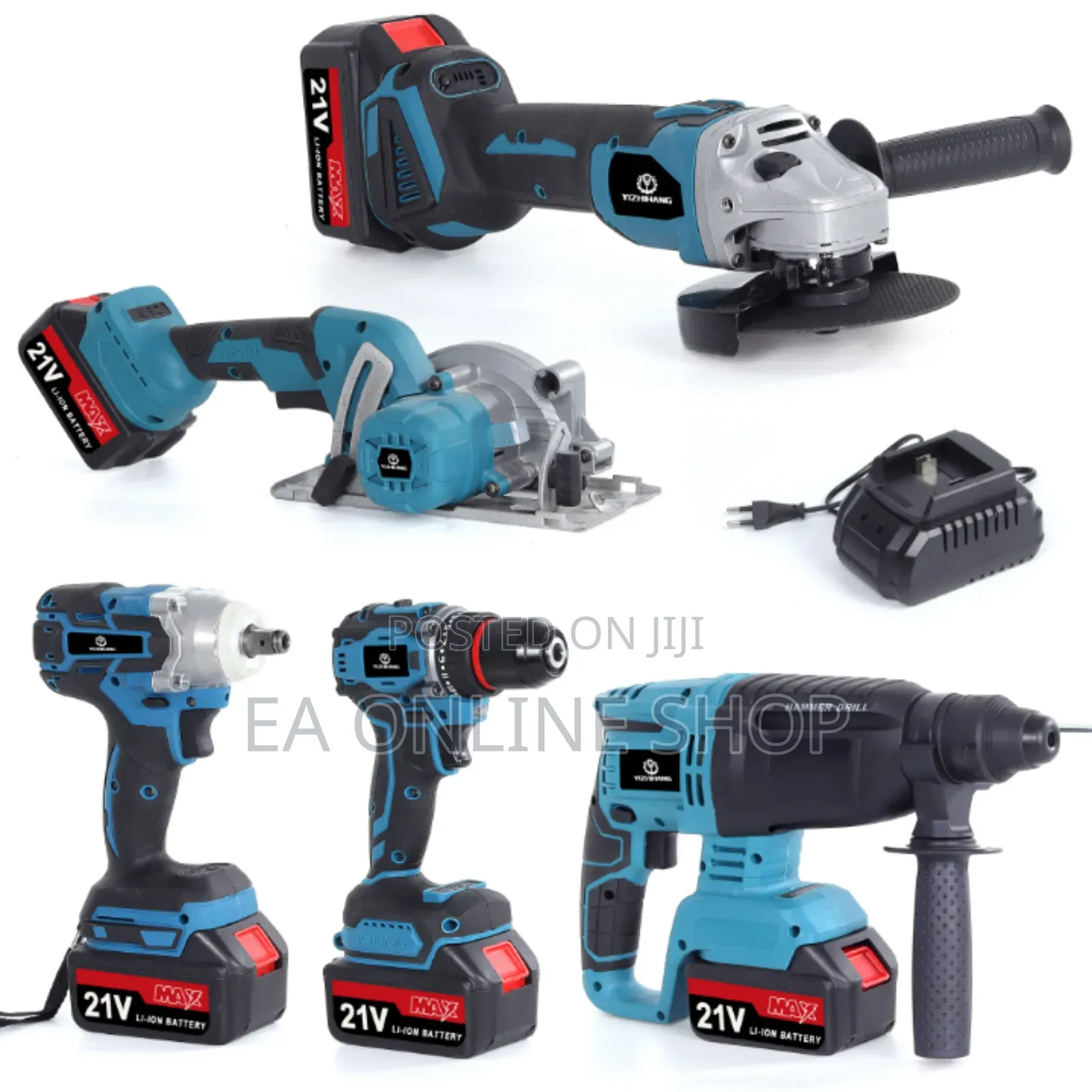 5 in 1 Cordless Multifunctional Drilling Cutting Hammering Tools Set.
