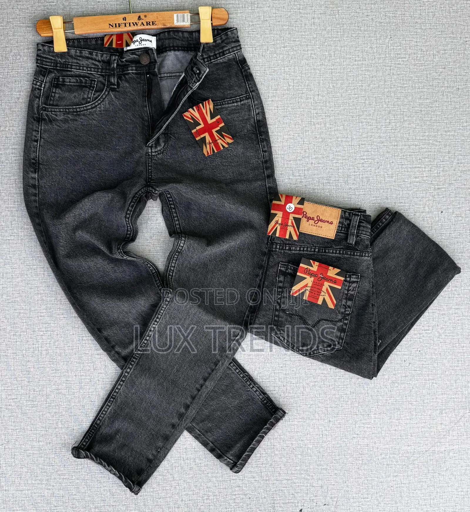 None Fade Long Jeans Trousers for Men