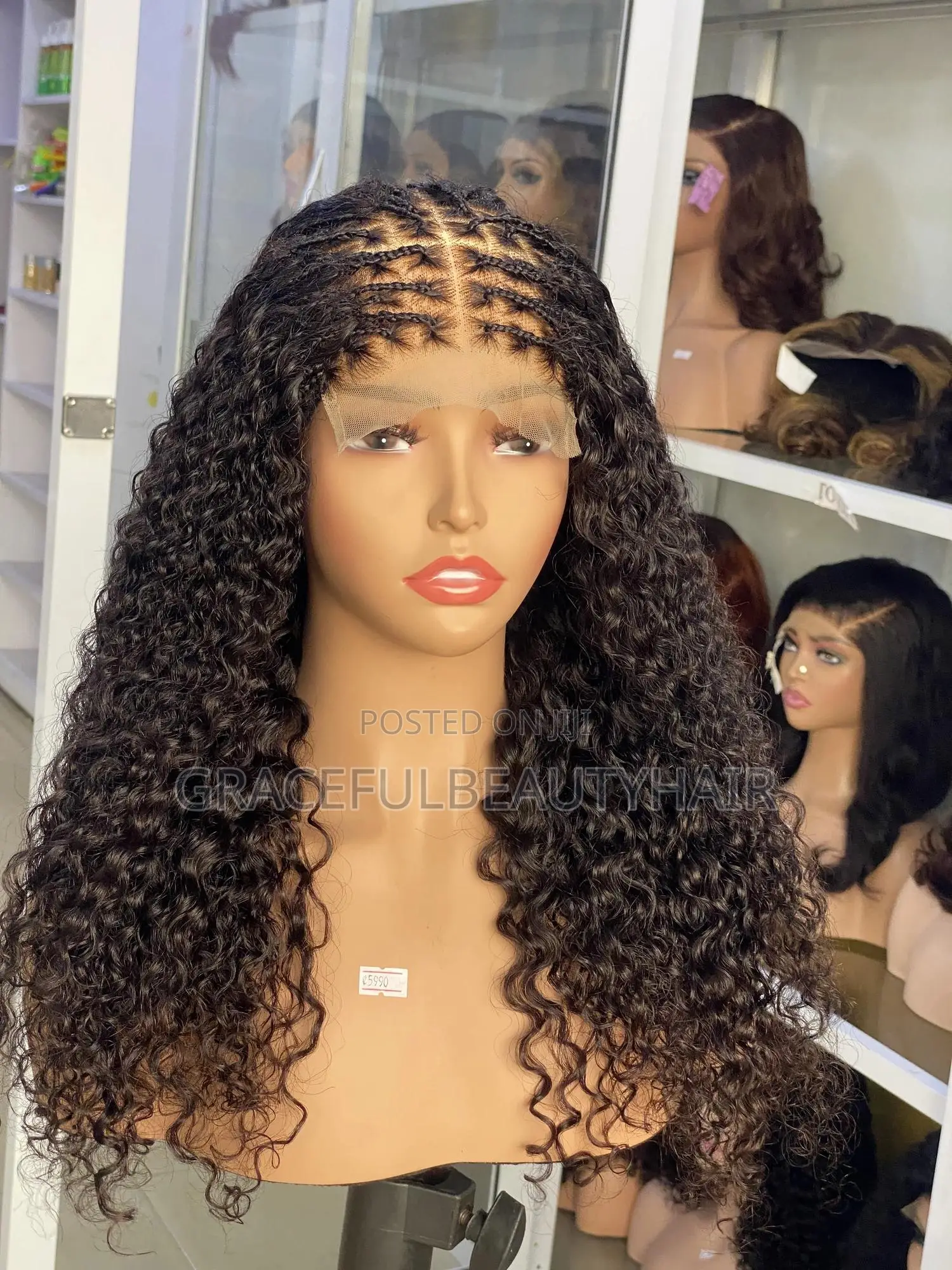 18 Inches Carribean Jerry Wet Curls With Braided Closure