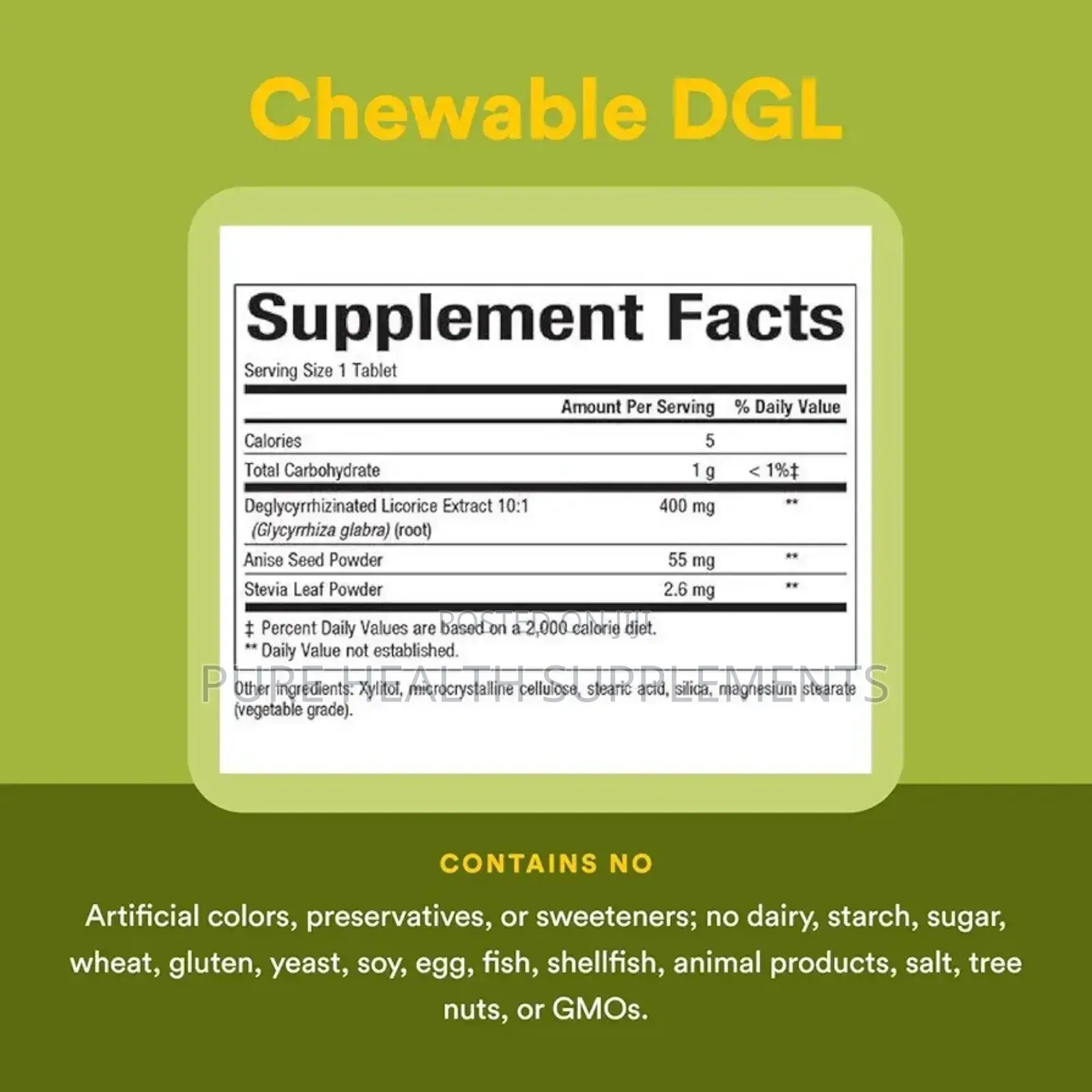 DGL 400mg, Stomach Ulcers, Gastritis 90/180 Chewable Tablets