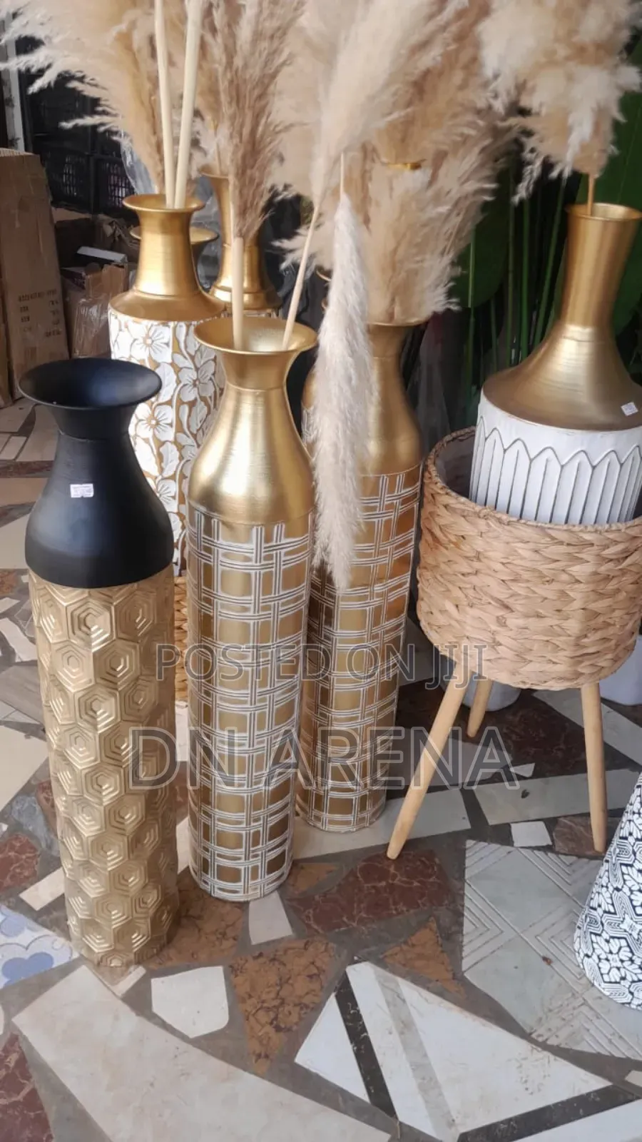 Natural Pampas Grass and Vases