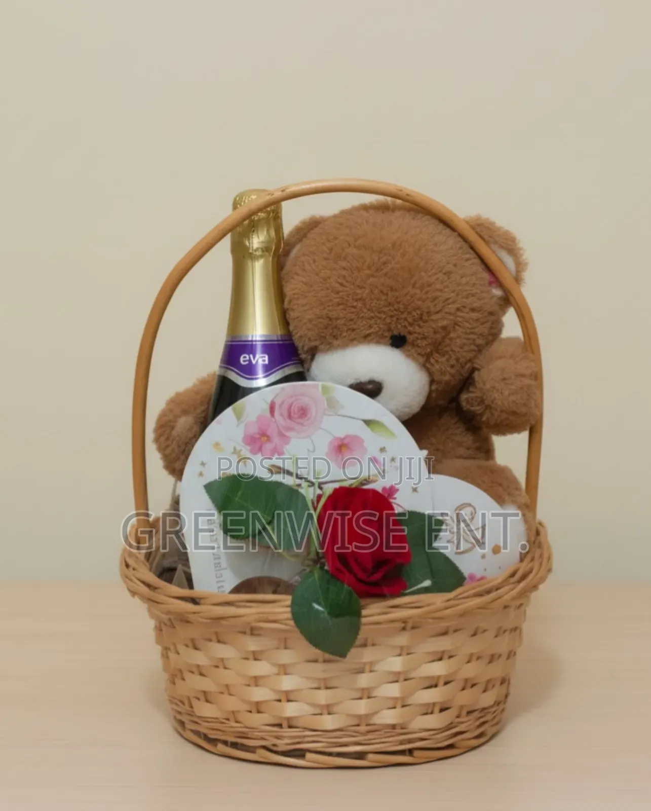 Thoughtful Celebration Gift Basket With Teddy Bear & Sparkling Wine
