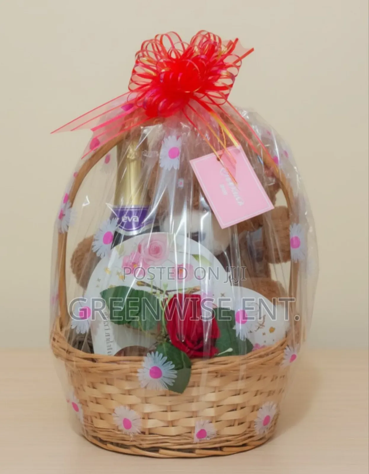 Thoughtful Celebration Gift Basket With Teddy Bear & Sparkling Wine
